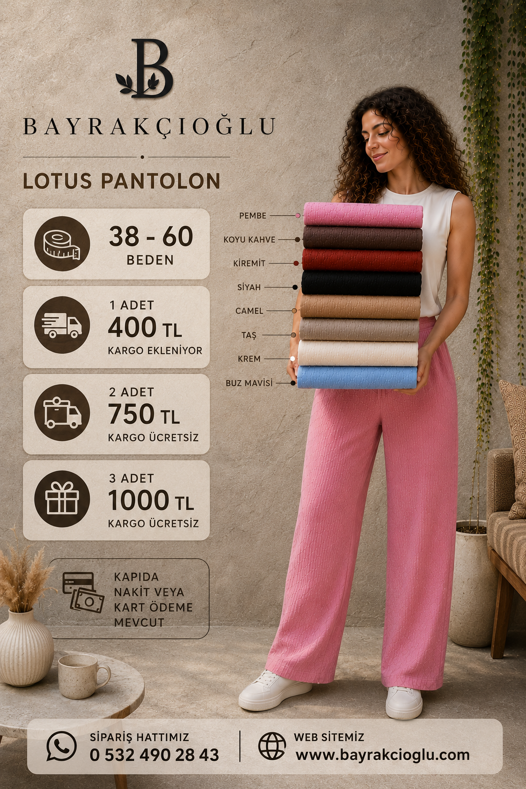 Lotus Bol Paça Esnek Pantolon