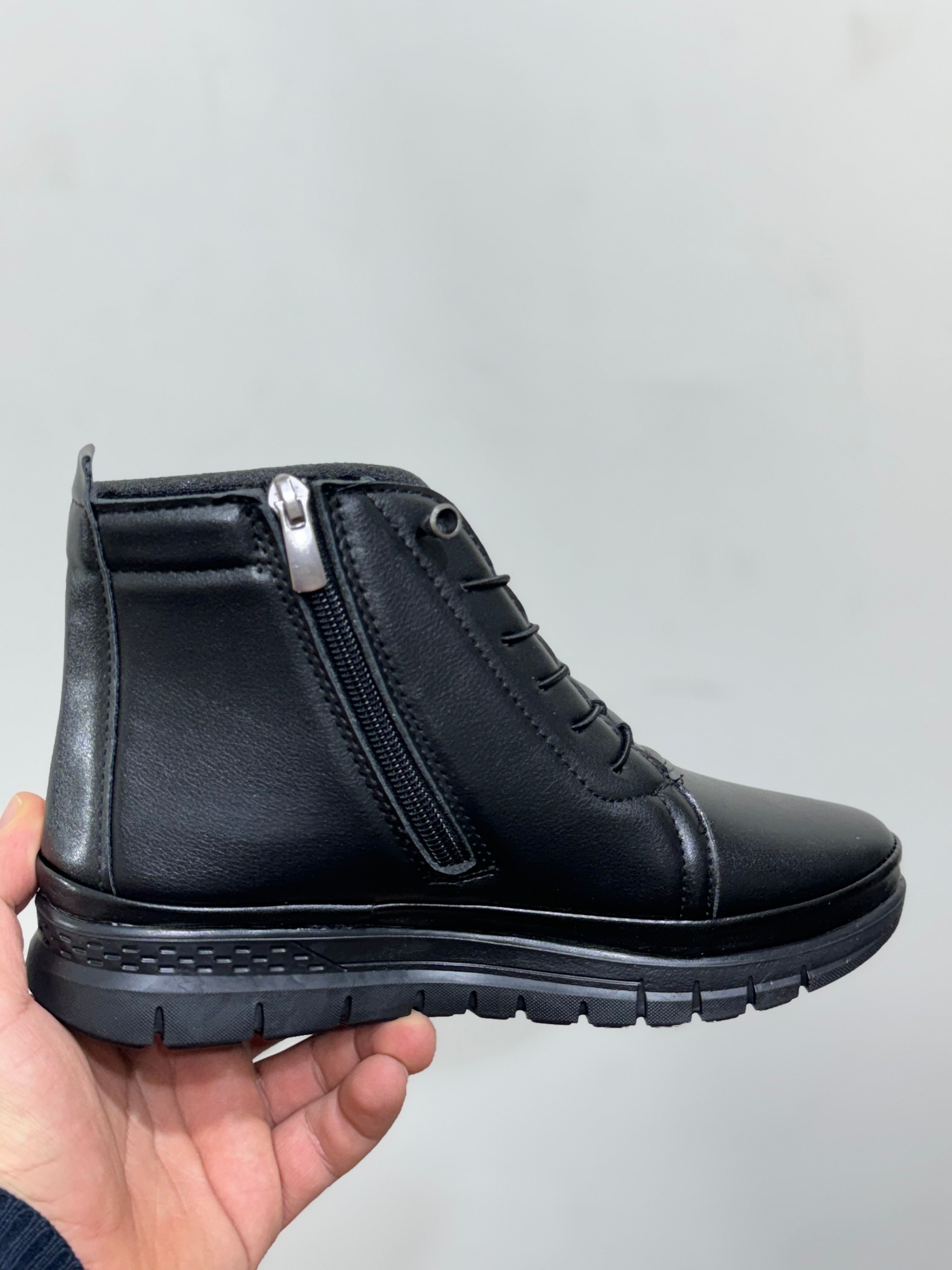 KIŞLIK BOT 4 NOKTADAN ORTOPEDİK TABAN İÇİ YÜNLÜ SU GEÇİRMEZ FERMUARLI AKILLI  BAĞCIKLI BOT KADIN BOTU