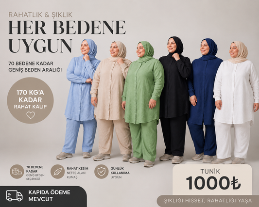 MUSLİN KUMAŞ UZUN DÜĞMELİ TUNİK