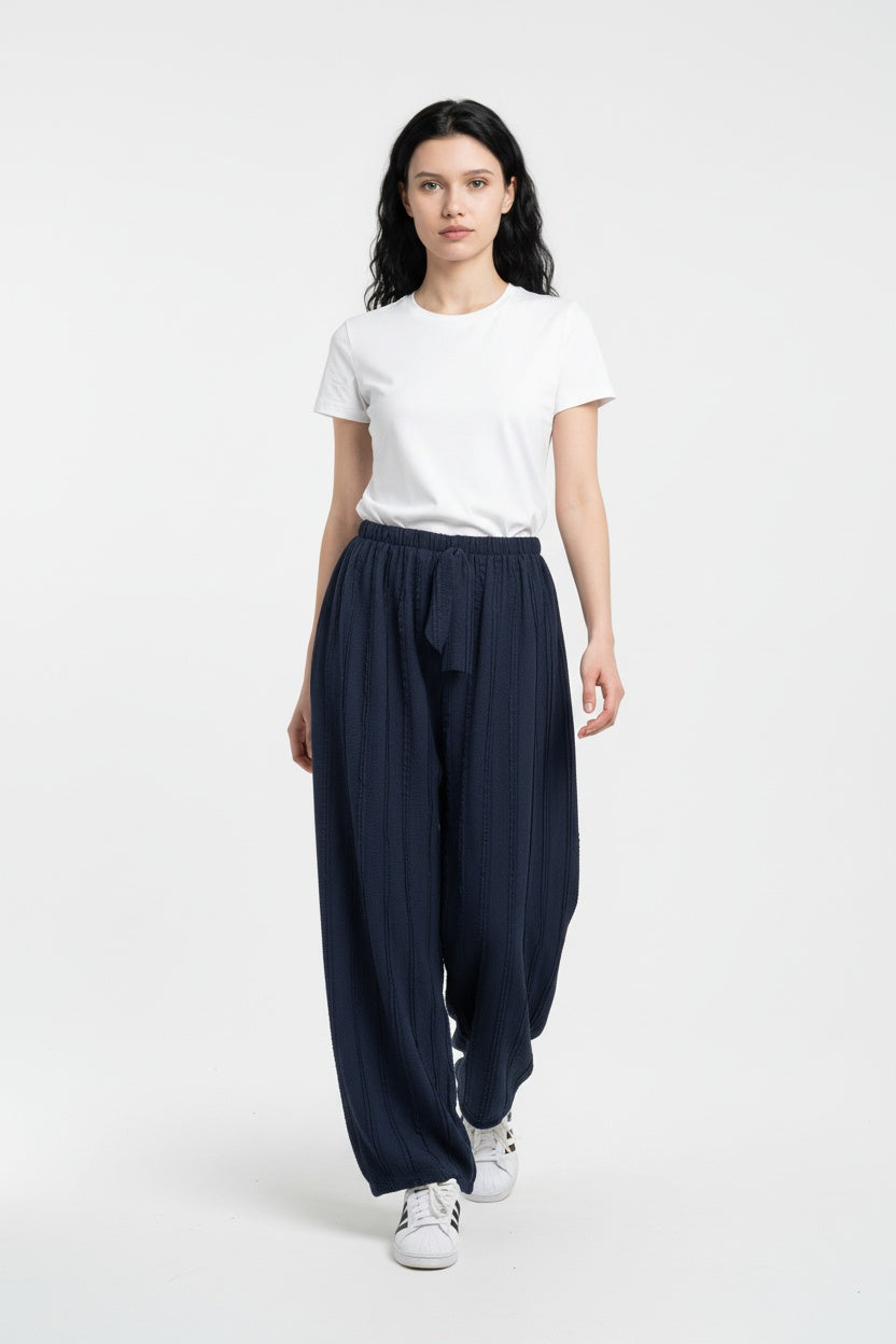 Ultra Esnek Saçaklı Bol Paça Pantolon