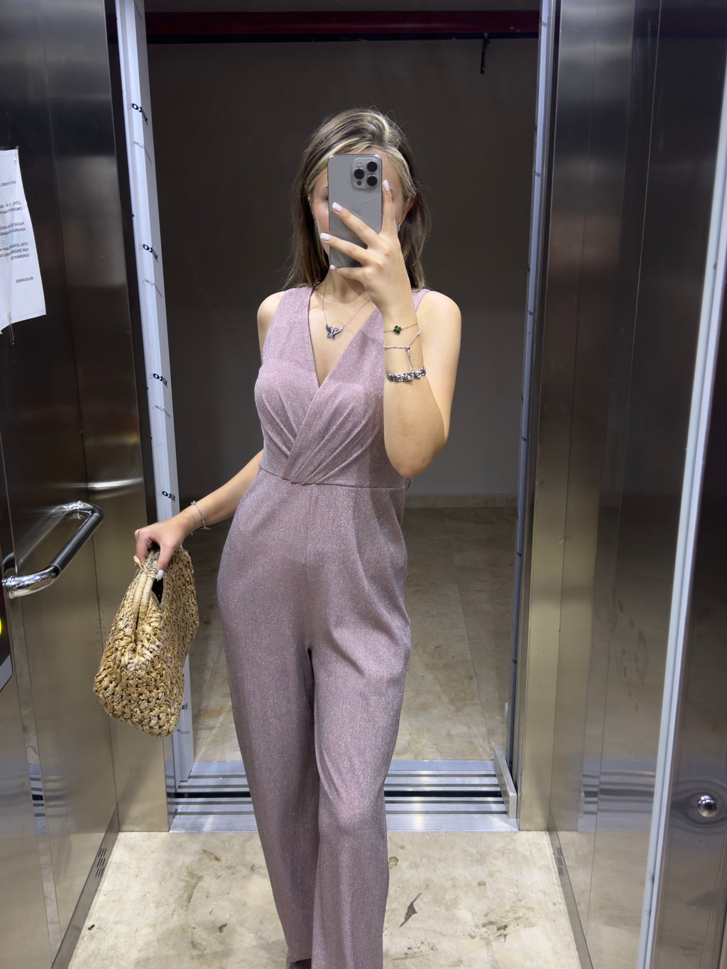 Kendinden Simli V Yaka Tulum