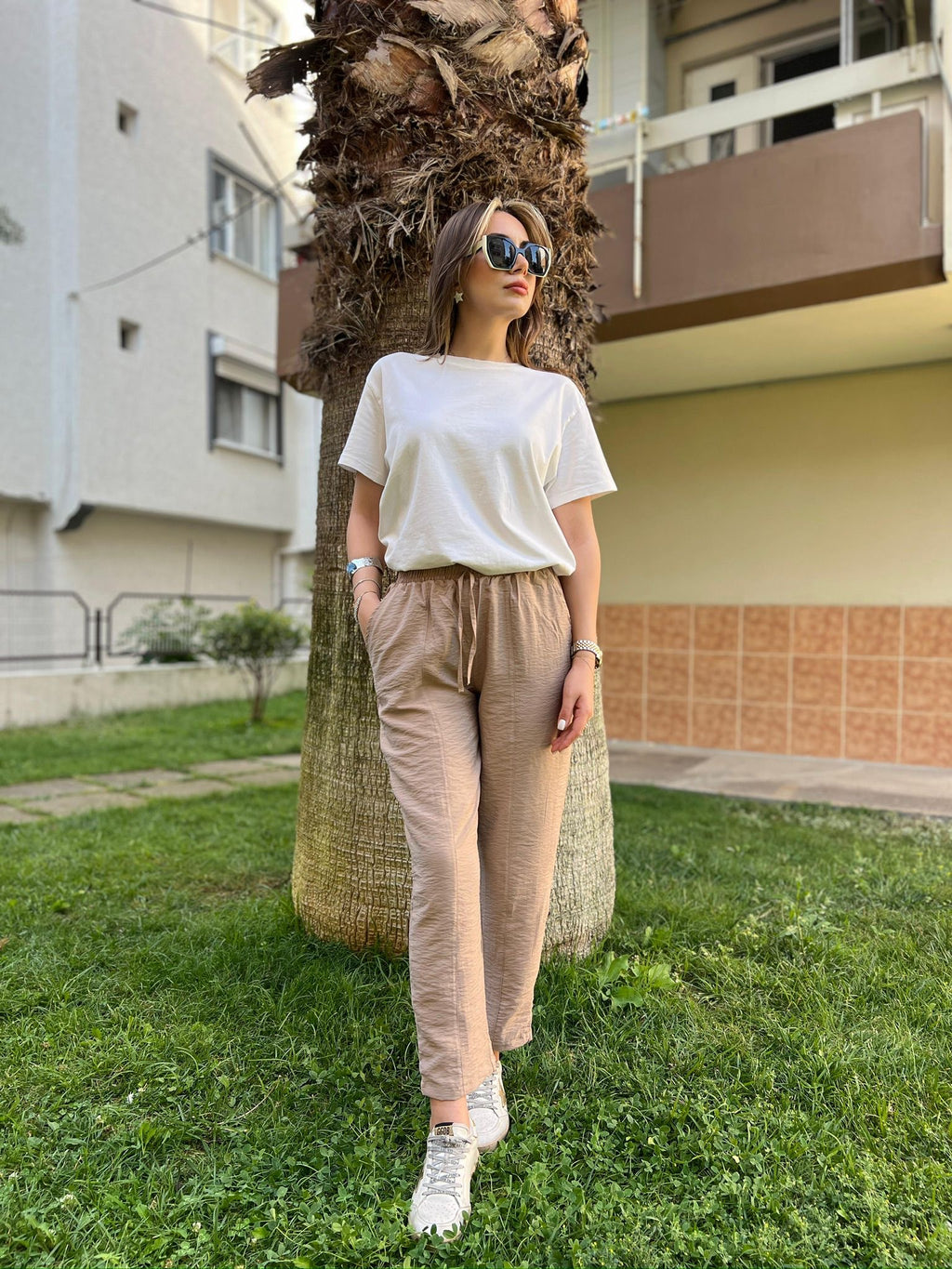 Bambu Crush Keten Yazlık Pantolon