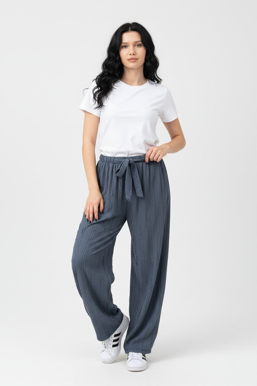 Ultra Esnek Saçaklı Bol Paça Pantolon