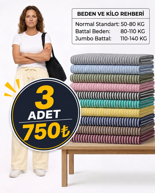 Kadın Suyolu %100 Pamuklu Yazlık Pantolon