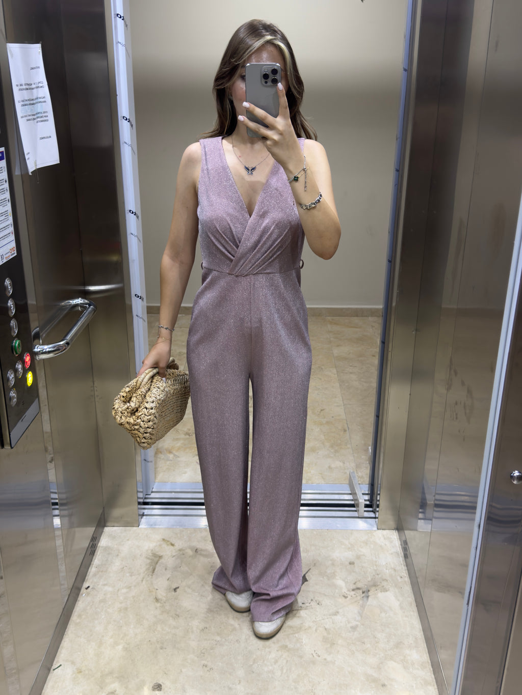 Kendinden Simli V Yaka Tulum