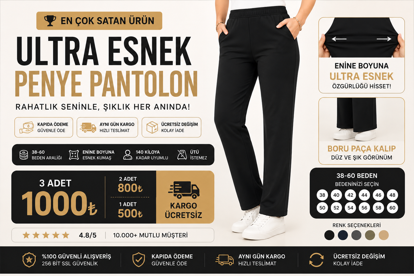 Ultra Esnek Penye Pantolon – Gün Boyu Maksimum Rahatlık