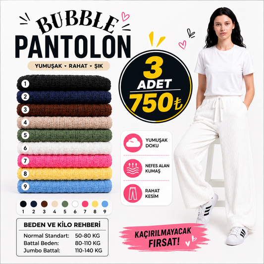 ULTRA ESNEK BUBBLE KUMAŞ PANTOLON