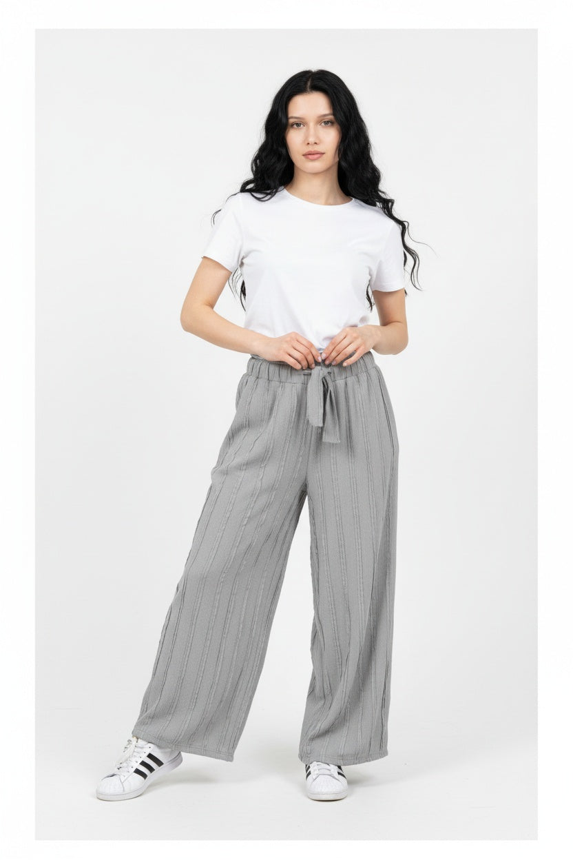 Ultra Esnek Saçaklı Bol Paça Pantolon