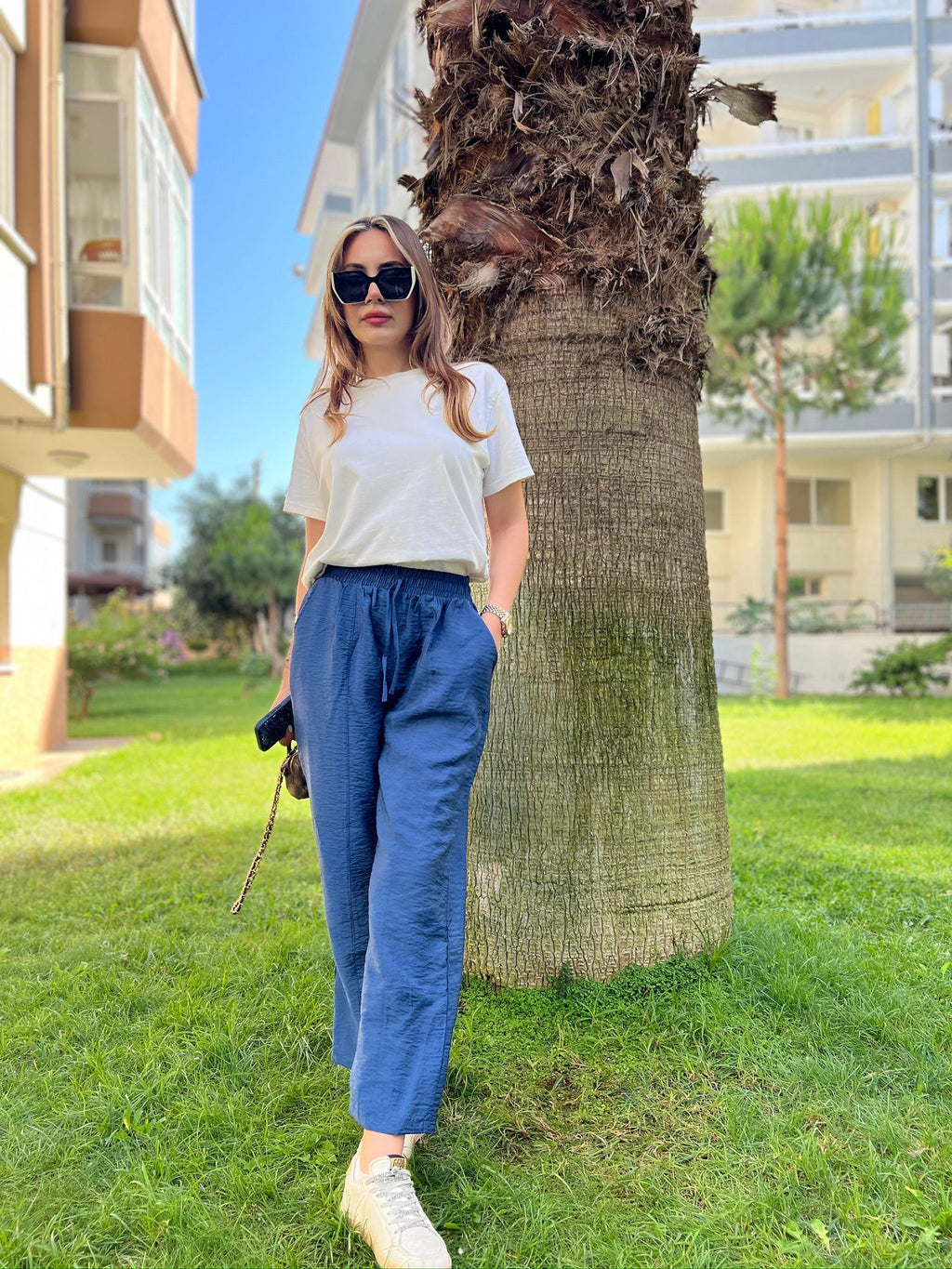 Bambu Crush Keten Yazlık Pantolon