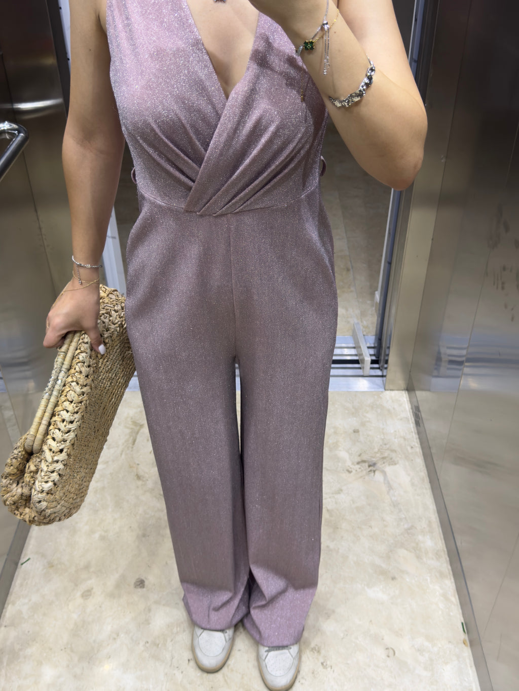 Kendinden Simli V Yaka Tulum