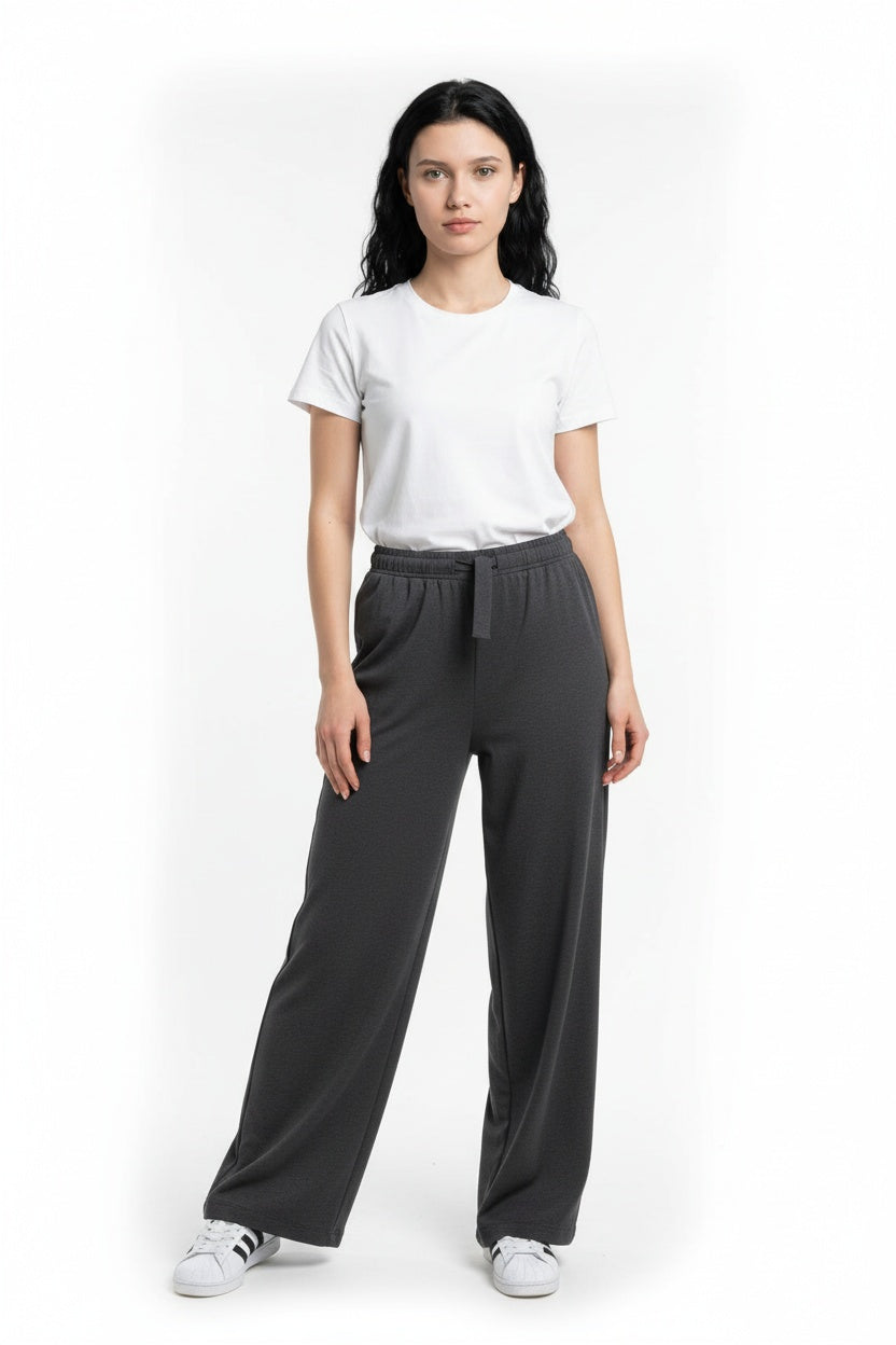 GOFRE KUMAŞ ENİNE BOYUNA ESNEK KUMAŞ PANTOLON