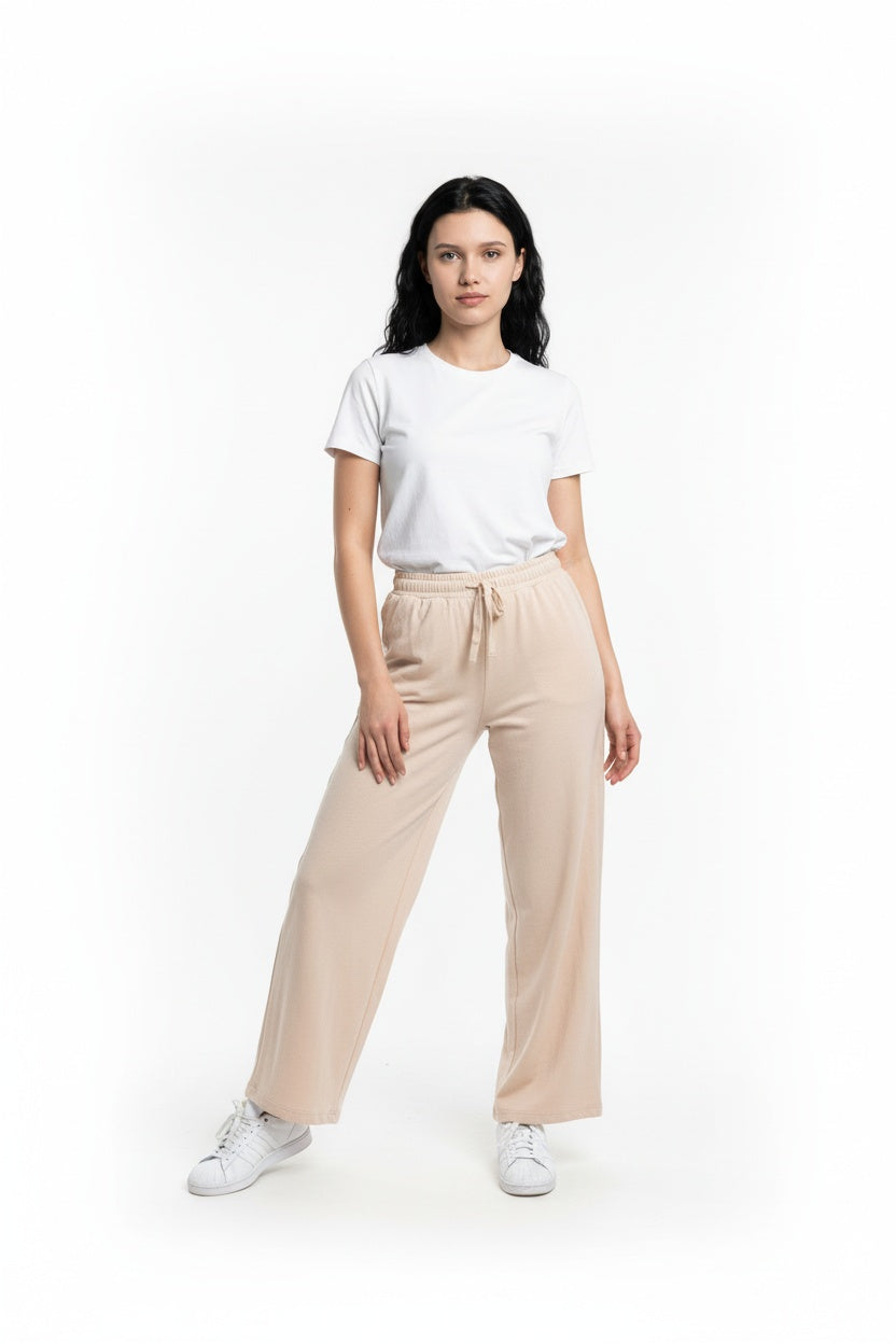 GOFRE KUMAŞ ENİNE BOYUNA ESNEK KUMAŞ PANTOLON