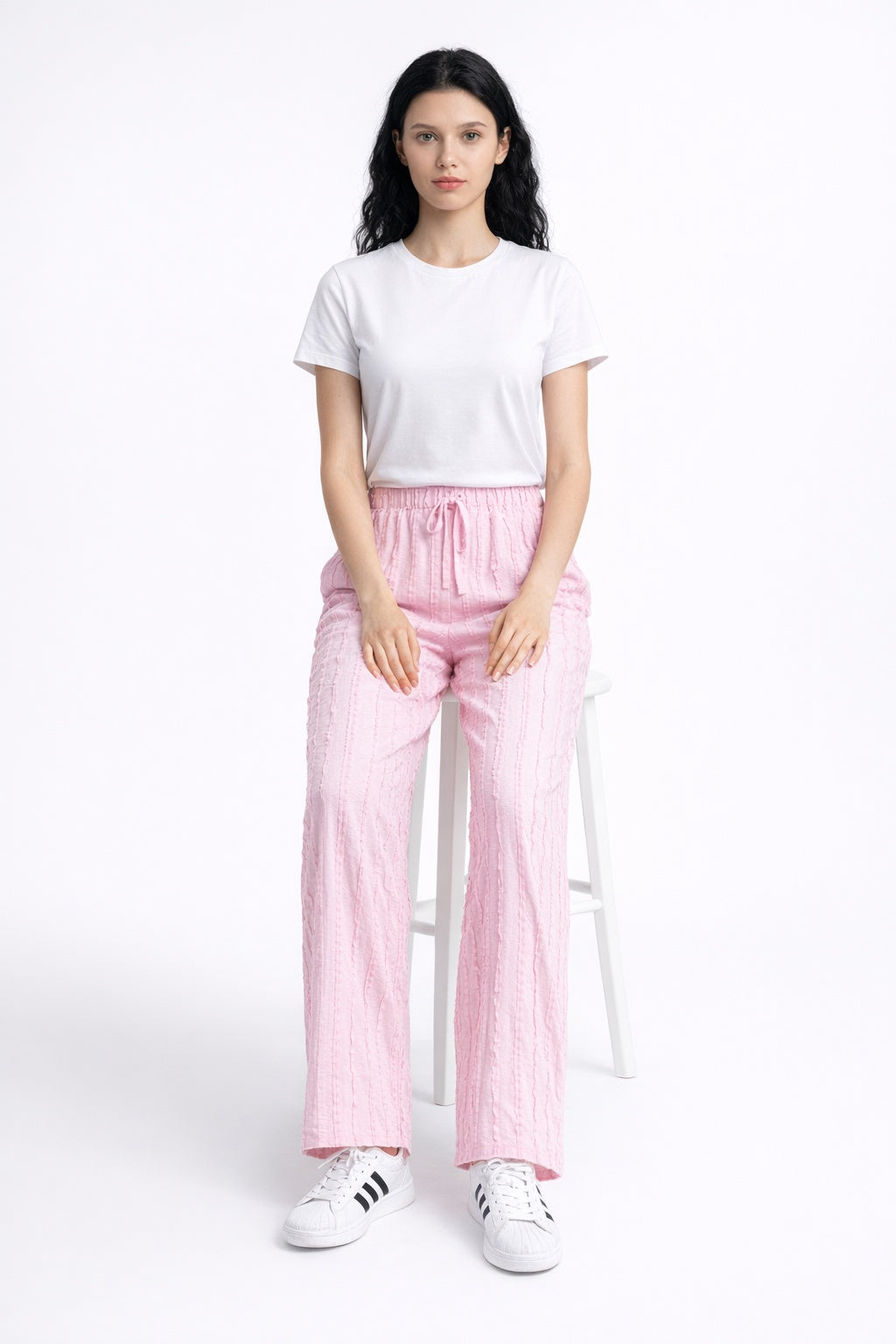 Ultra Esnek Saçaklı Bol Paça Pantolon