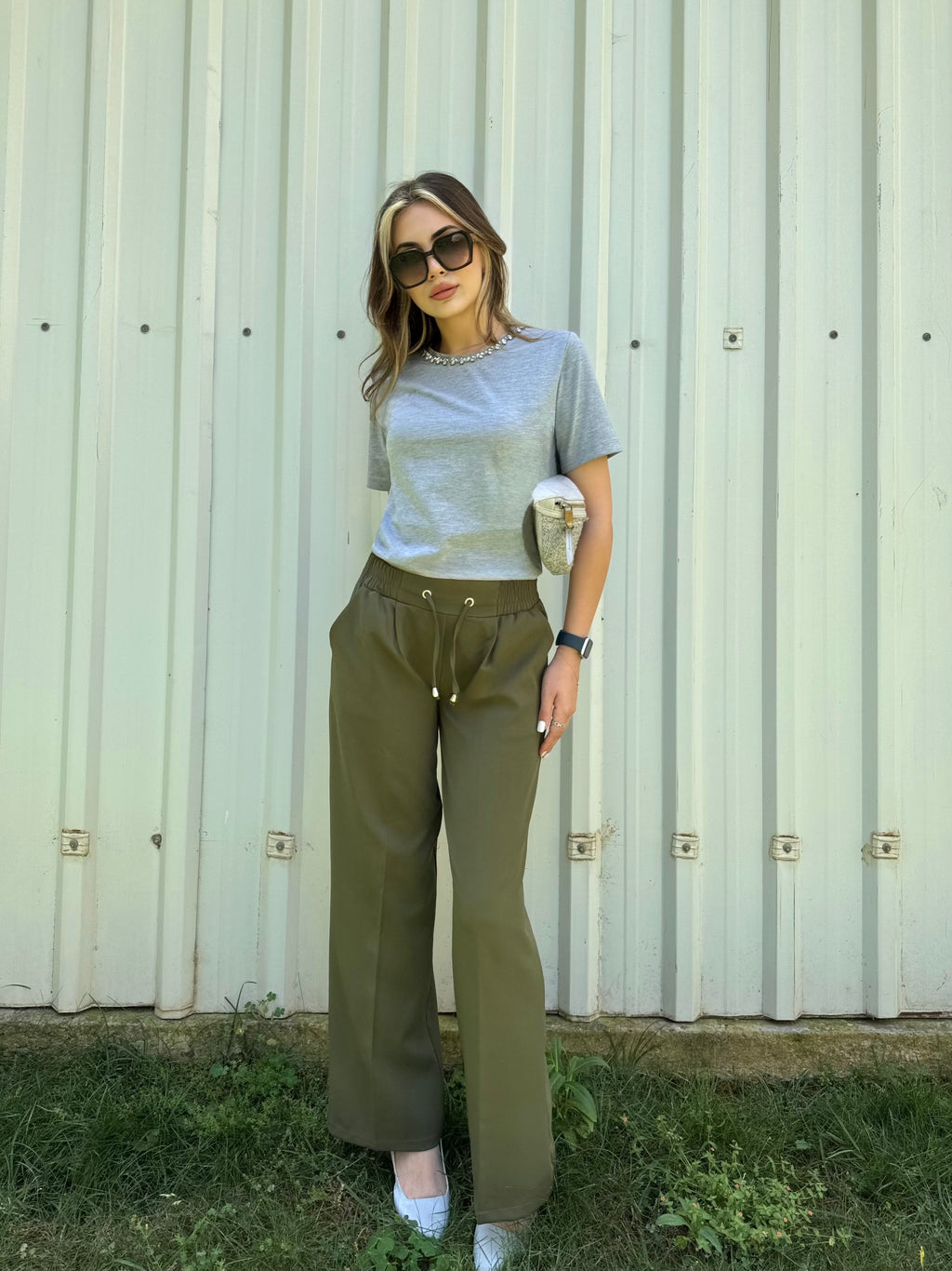 DOUBLE KREP KUMAŞ BOL PAÇA PANTOLON