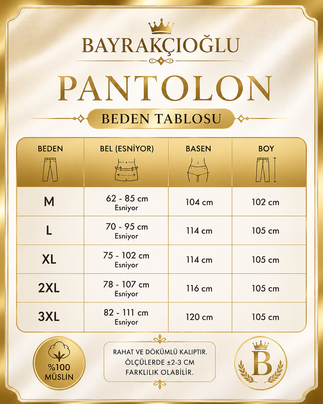 Müslin Kumaş Bol Paça Pantolon
