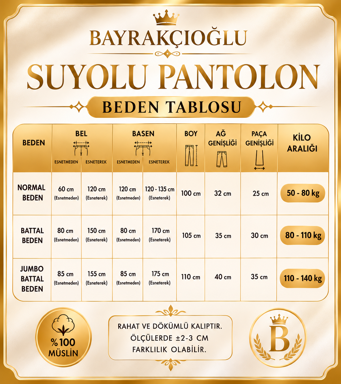 Kadın Suyolu %100 Pamuklu Yazlık Pantolon