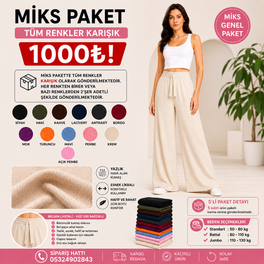 Yazlık Bol Paça Pantolon