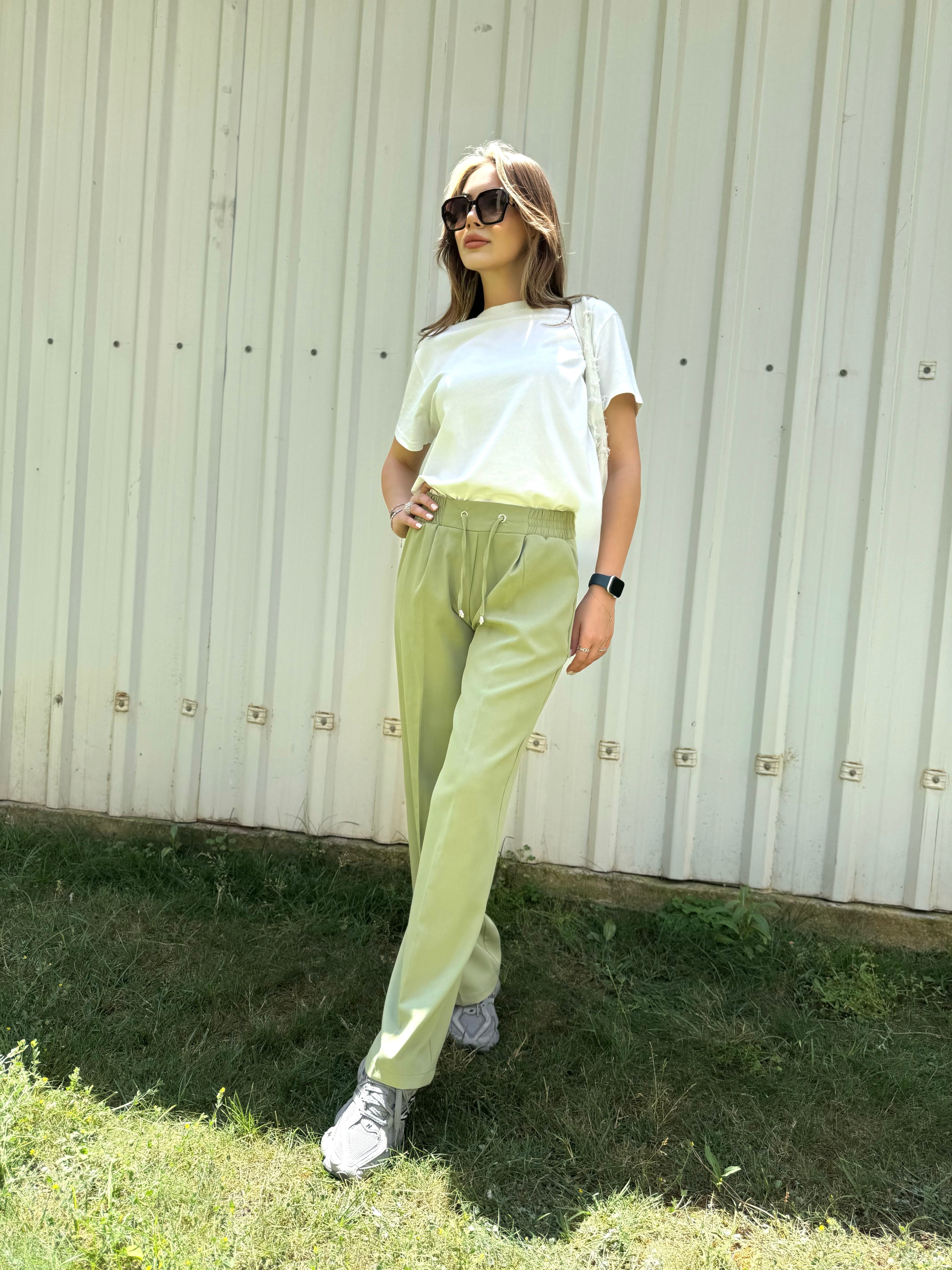 DOUBLE KREP KUMAŞ BOL PAÇA PANTOLON