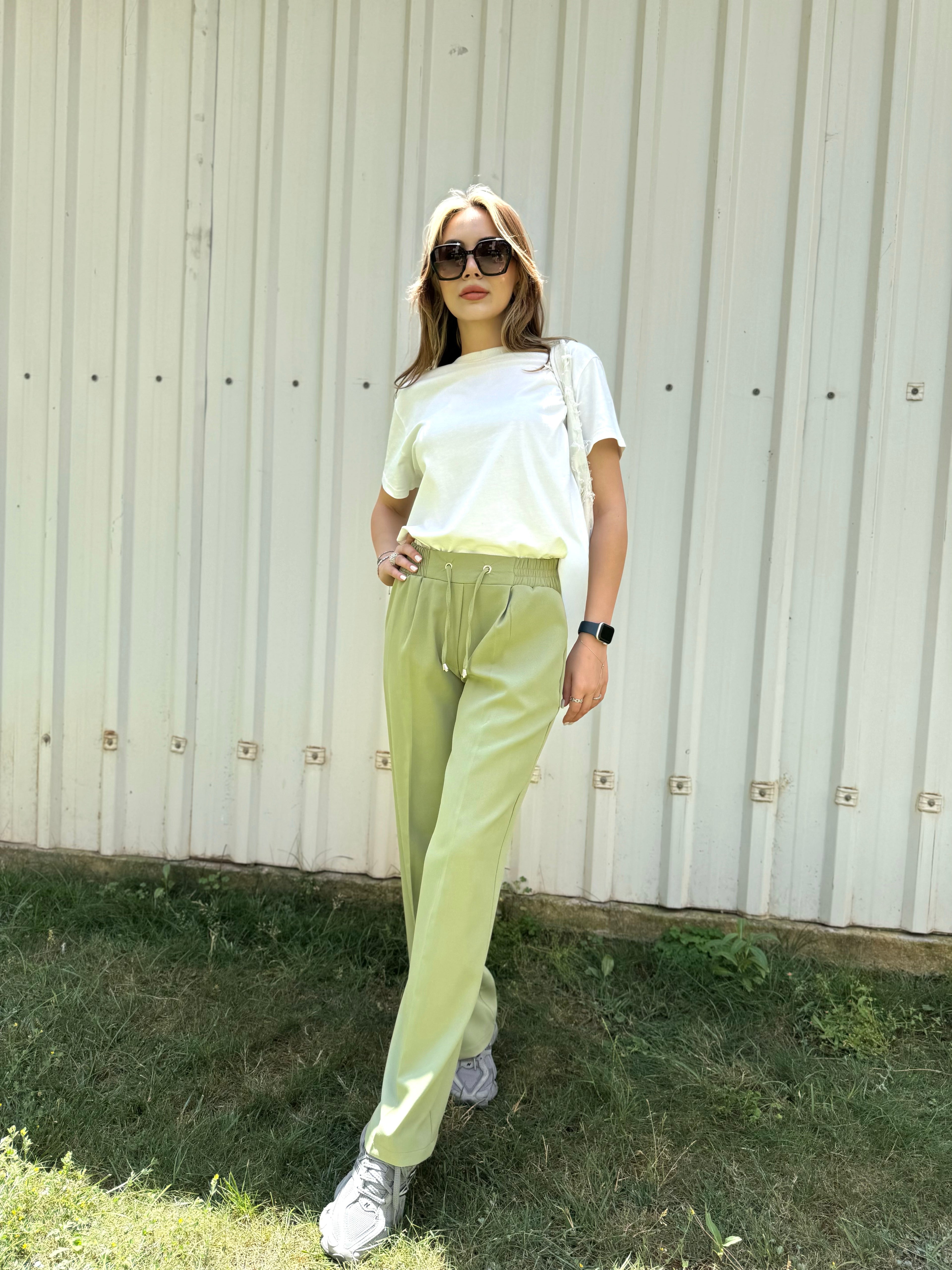 DOUBLE KREP KUMAŞ BOL PAÇA PANTOLON