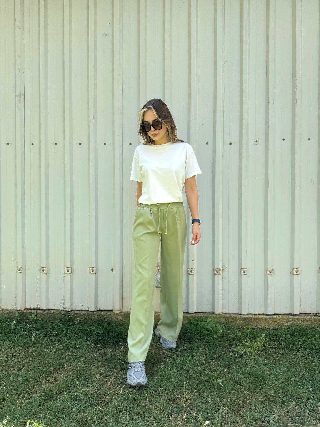 DOUBLE KREP KUMAŞ BOL PAÇA PANTOLON