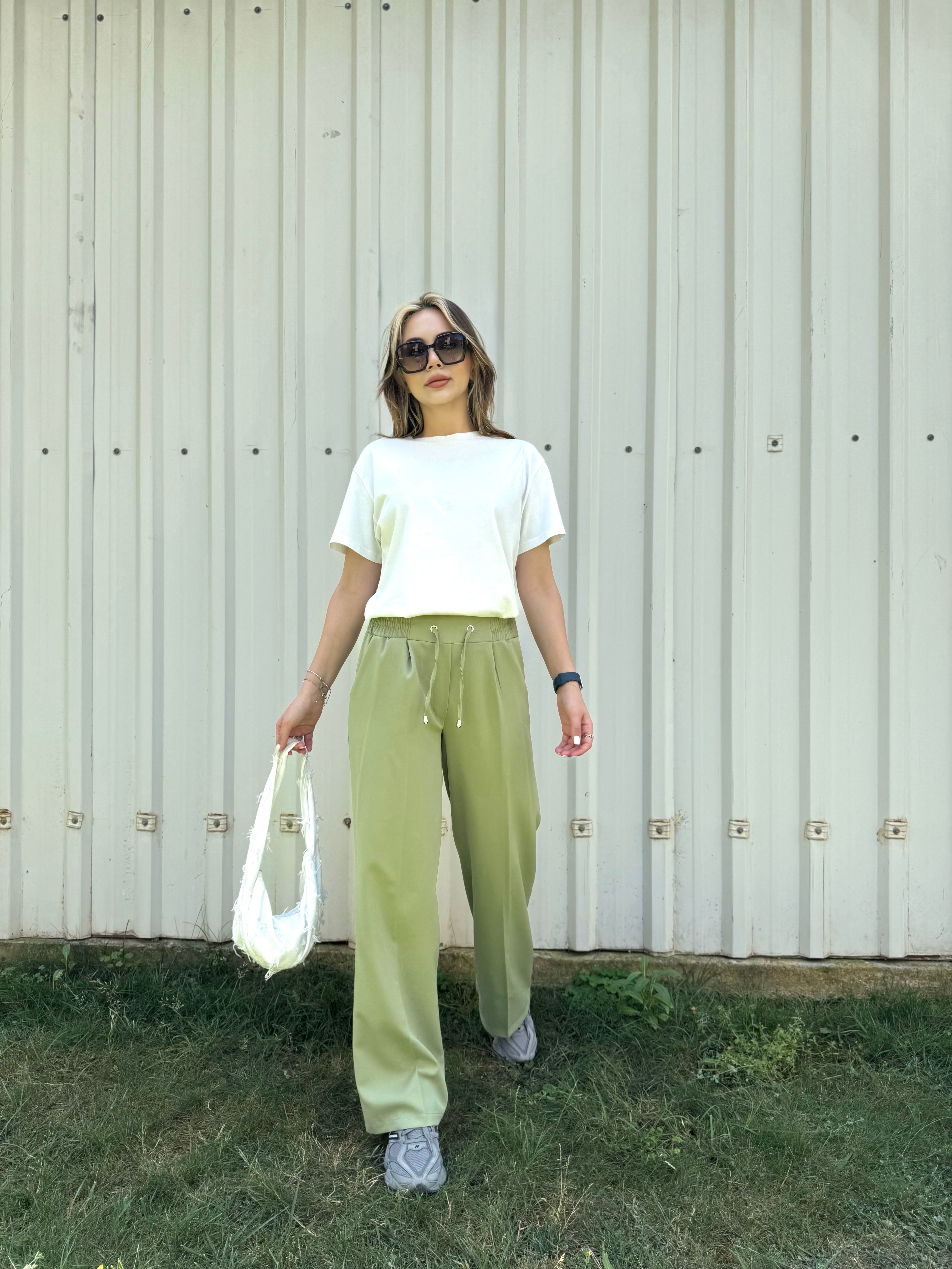 DOUBLE KREP KUMAŞ BOL PAÇA PANTOLON