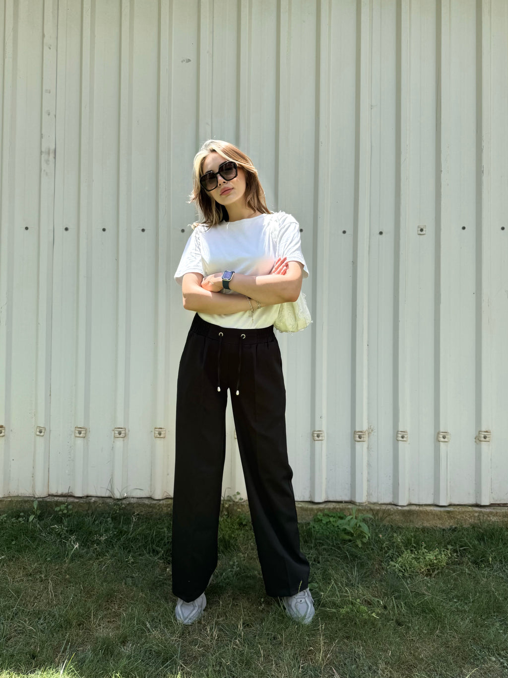 DOUBLE KREP KUMAŞ BOL PAÇA PANTOLON