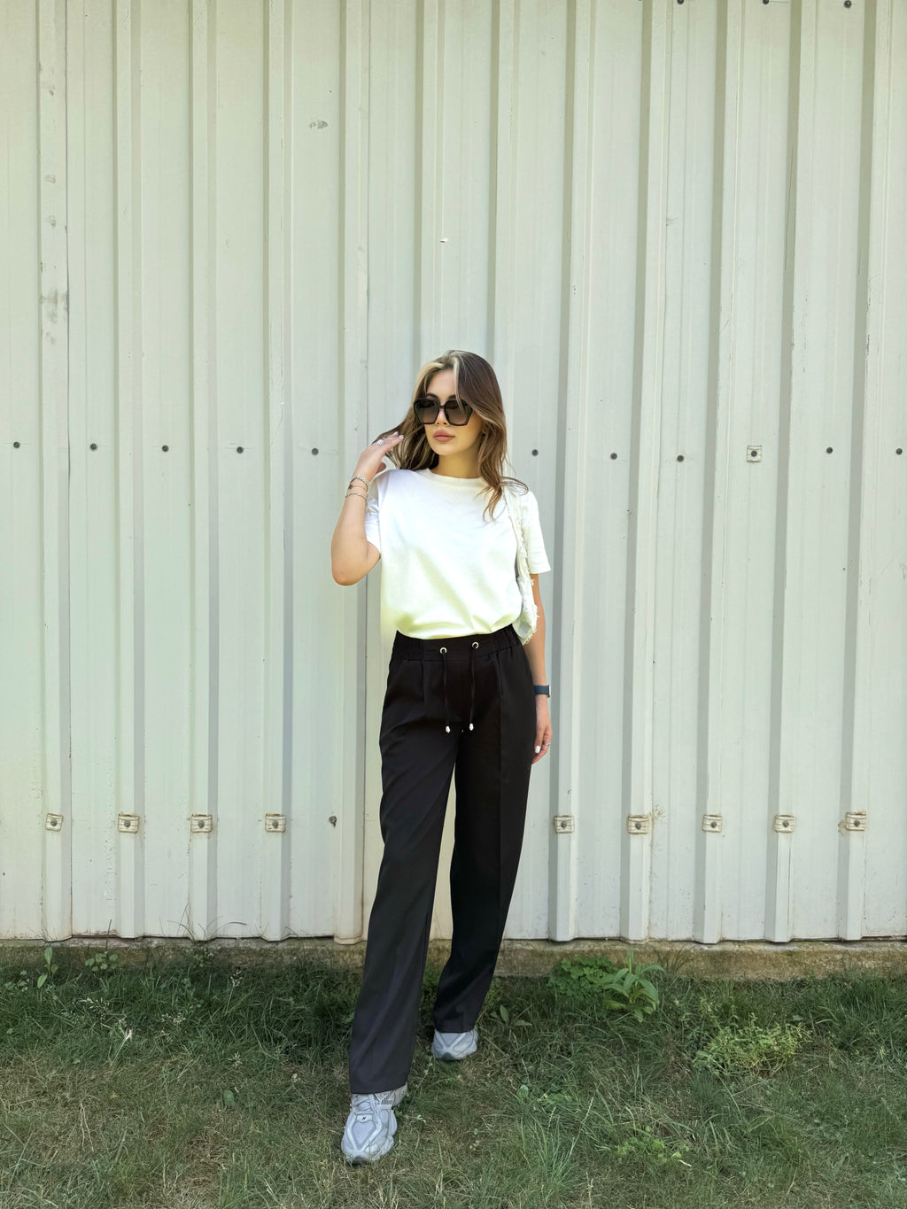 DOUBLE KREP KUMAŞ BOL PAÇA PANTOLON