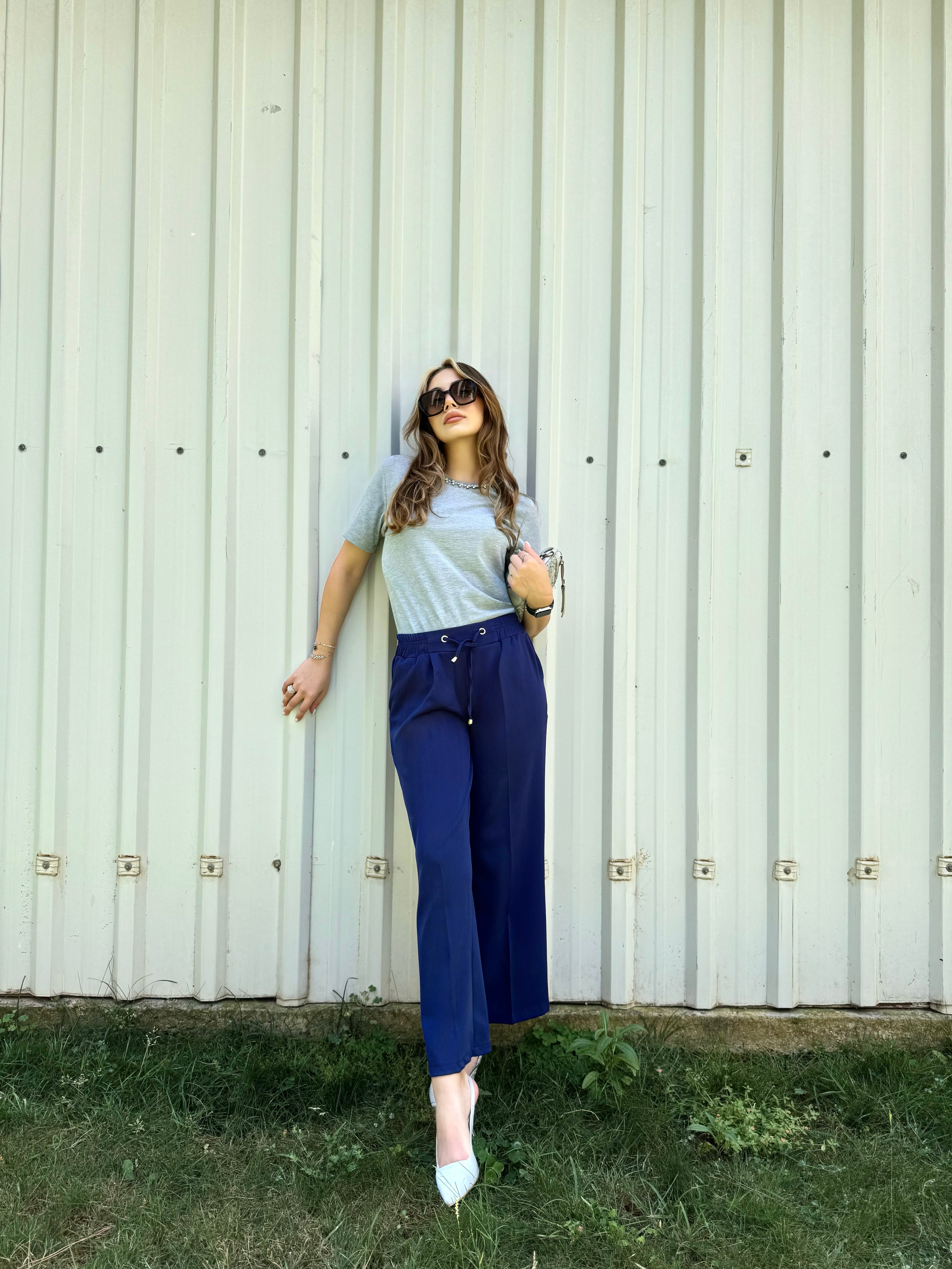 DOUBLE KREP KUMAŞ BOL PAÇA PANTOLON