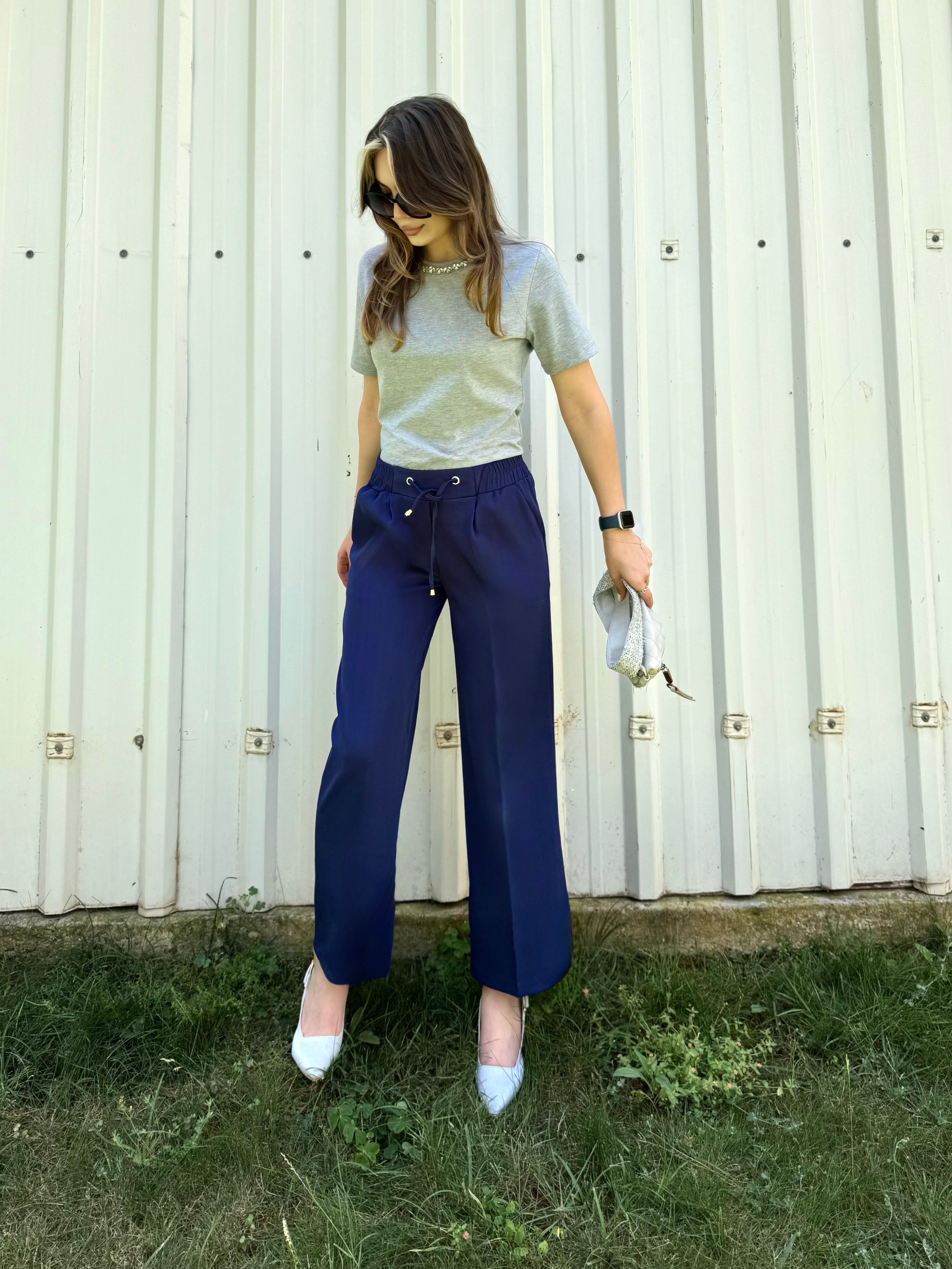 DOUBLE KREP KUMAŞ BOL PAÇA PANTOLON