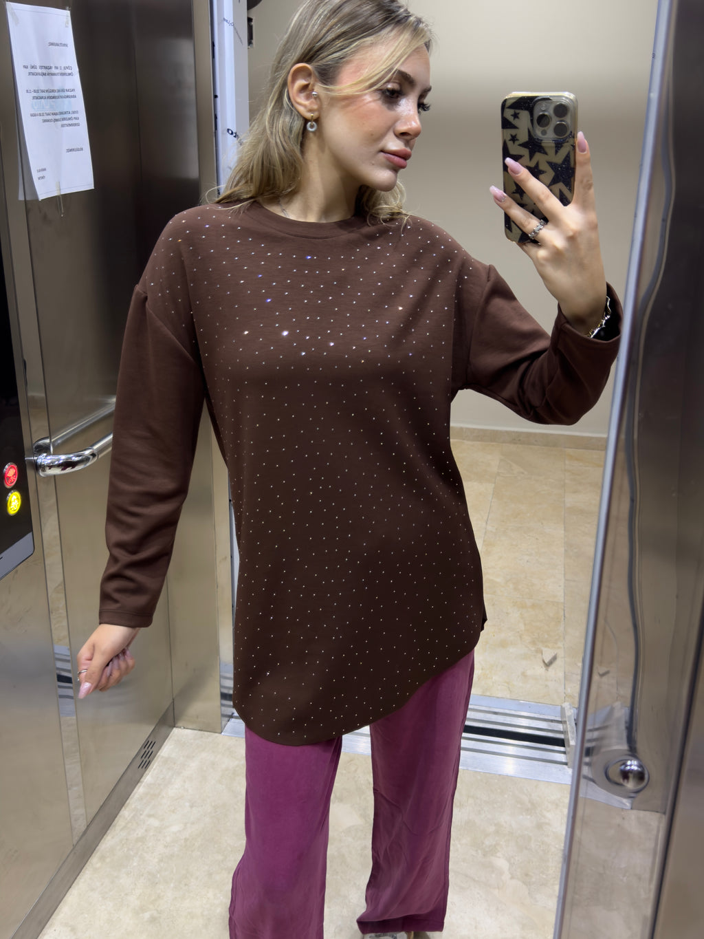 Parıltılı Modal Kumaş Pamuklu Tüylenmeyen Spor ve Şık Oversize Tunik