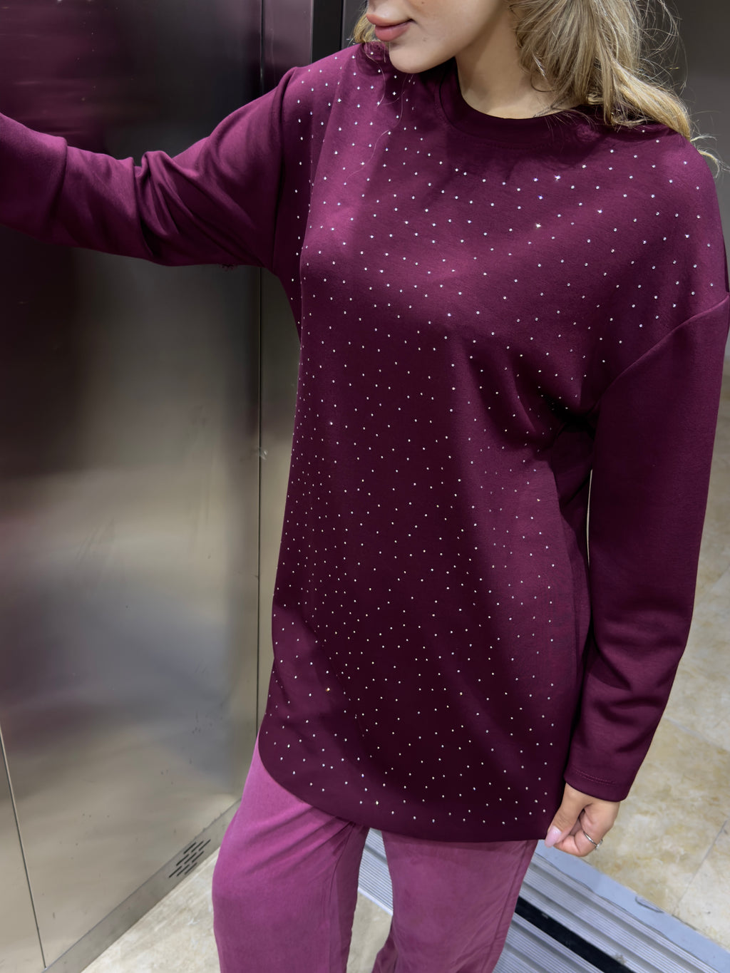 Parıltılı Modal Kumaş Pamuklu Tüylenmeyen Spor ve Şık Oversize Tunik