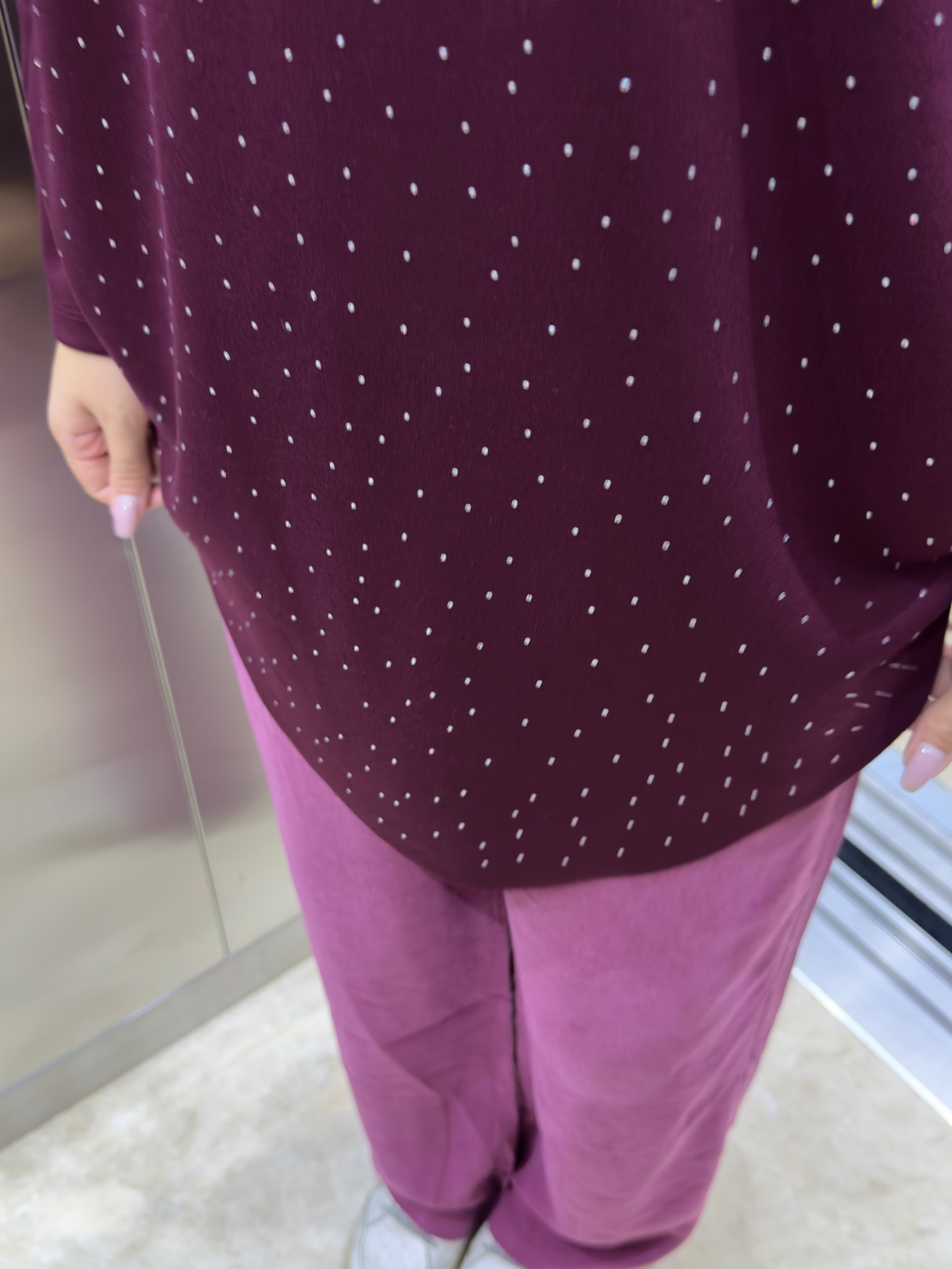 Parıltılı Modal Kumaş Pamuklu Tüylenmeyen Spor ve Şık Oversize Tunik