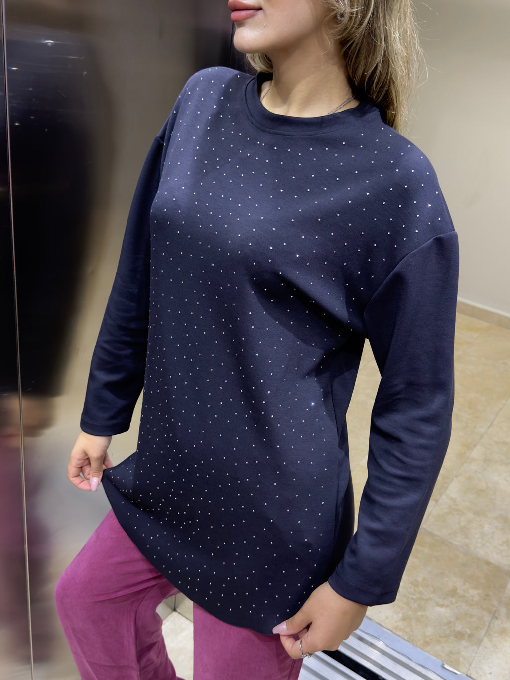 Parıltılı Modal Kumaş Pamuklu Tüylenmeyen Spor ve Şık Oversize Tunik