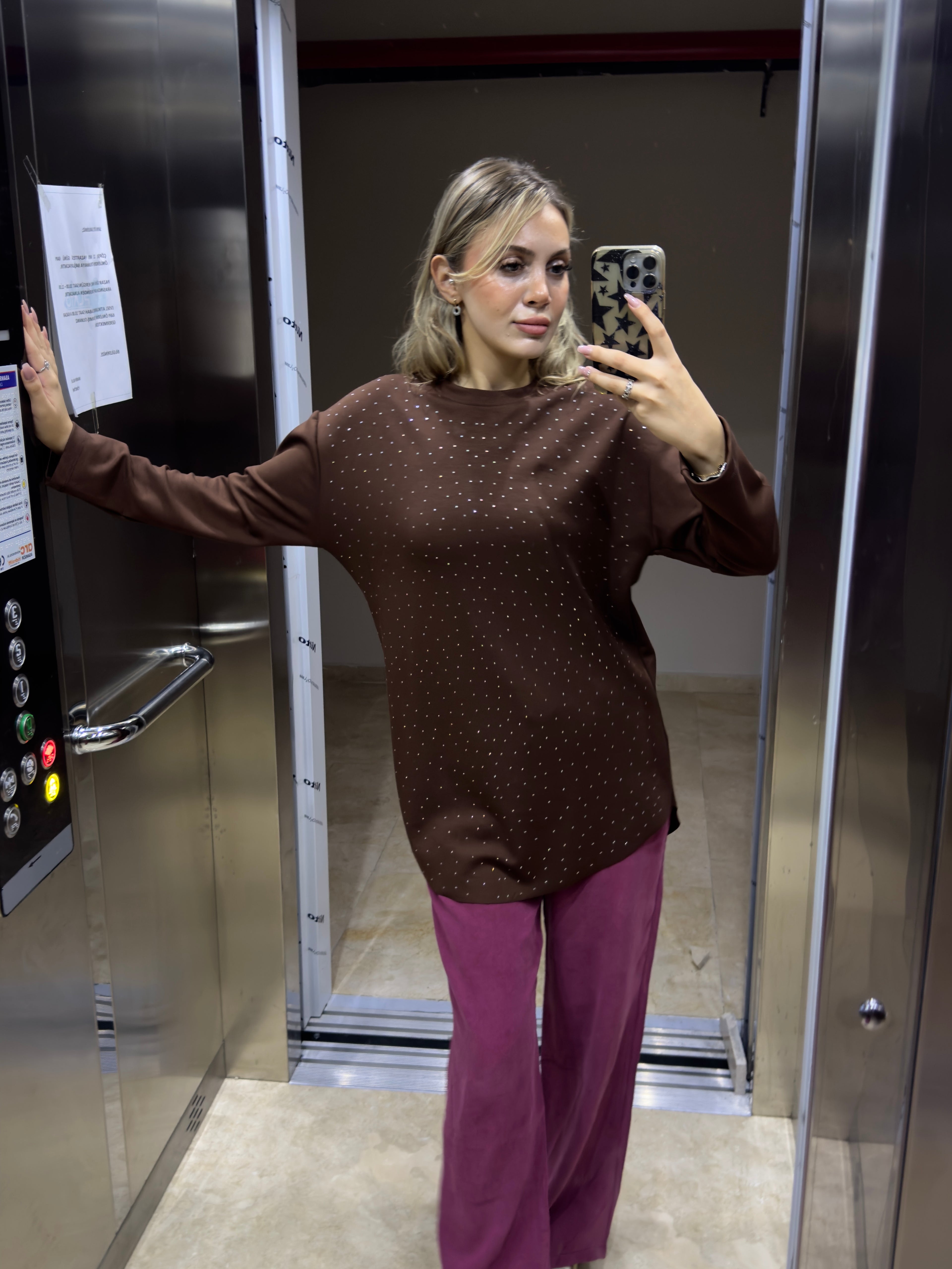 Parıltılı Modal Kumaş Pamuklu Tüylenmeyen Spor ve Şık Oversize Tunik