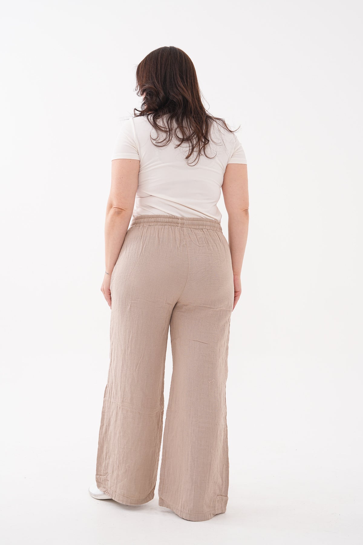 Müslin Kumaş Bol Paça Pantolon