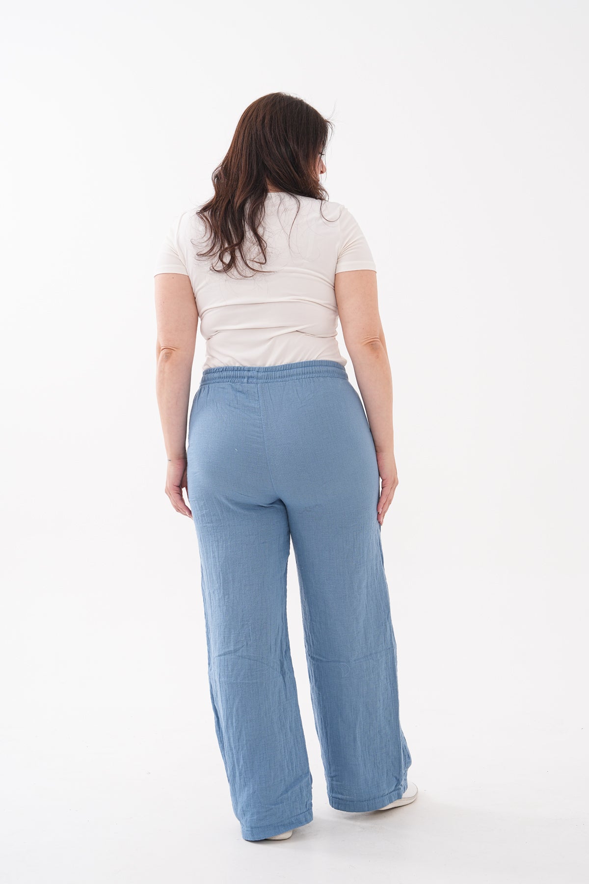 Müslin Kumaş Bol Paça Pantolon