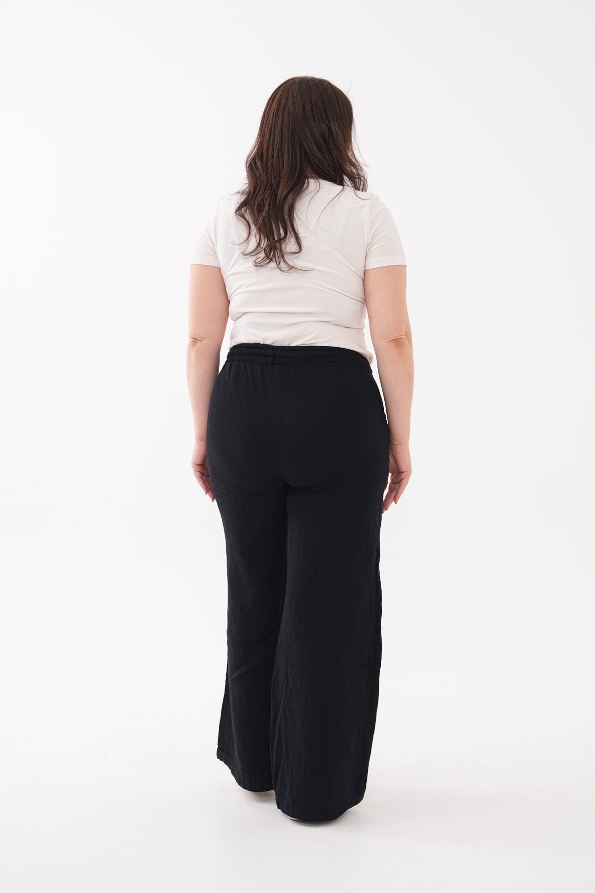 Müslin Kumaş Bol Paça Pantolon