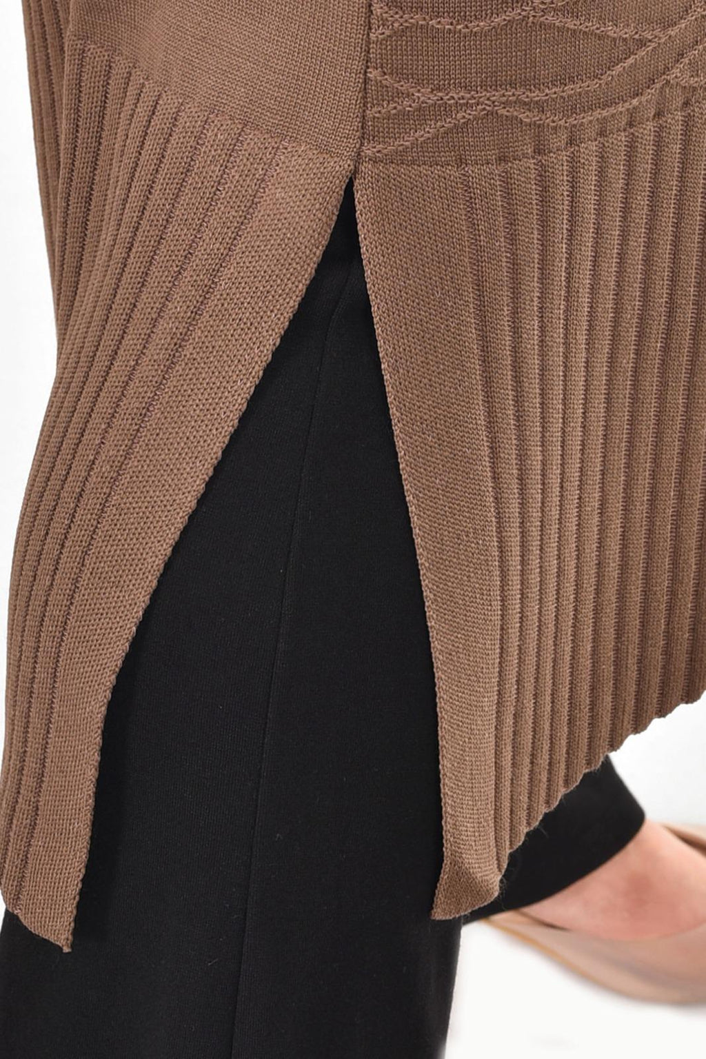 Merserize Kumaş Düğmeli Uzun Hırka