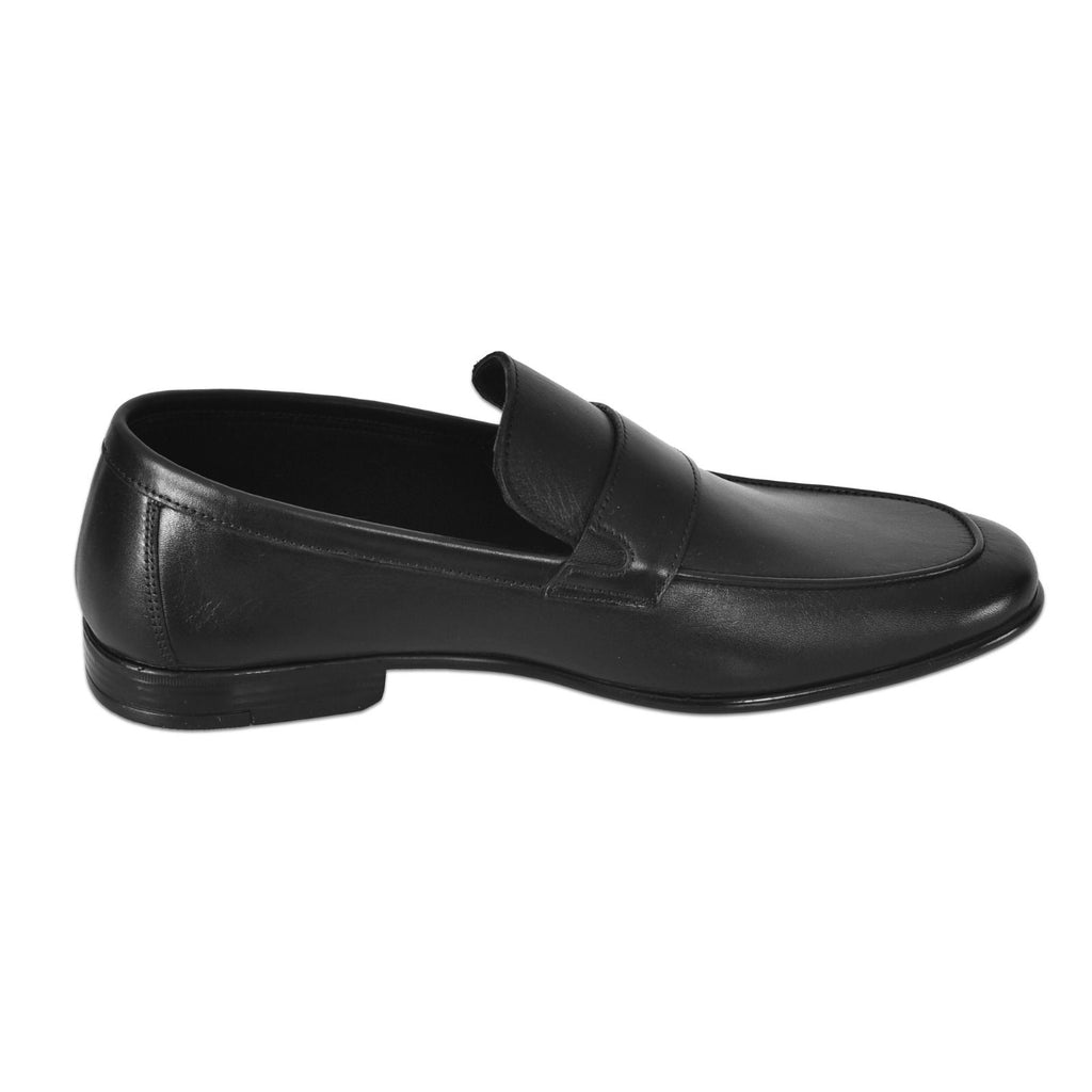 Siyah Deri Bağcıksız Klasik Erkek Ayakkabı