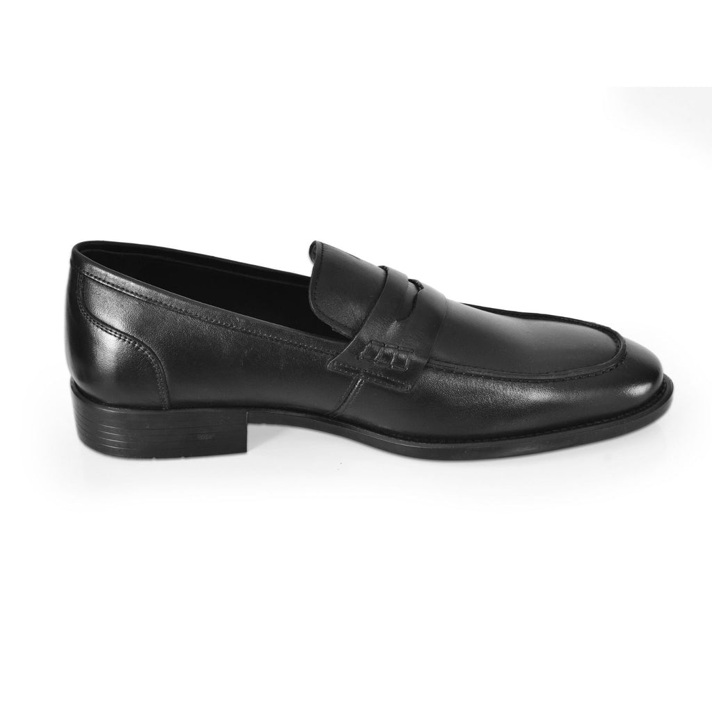 Siyah Deri Bağcıksız Klasik Erkek Ayakkabı