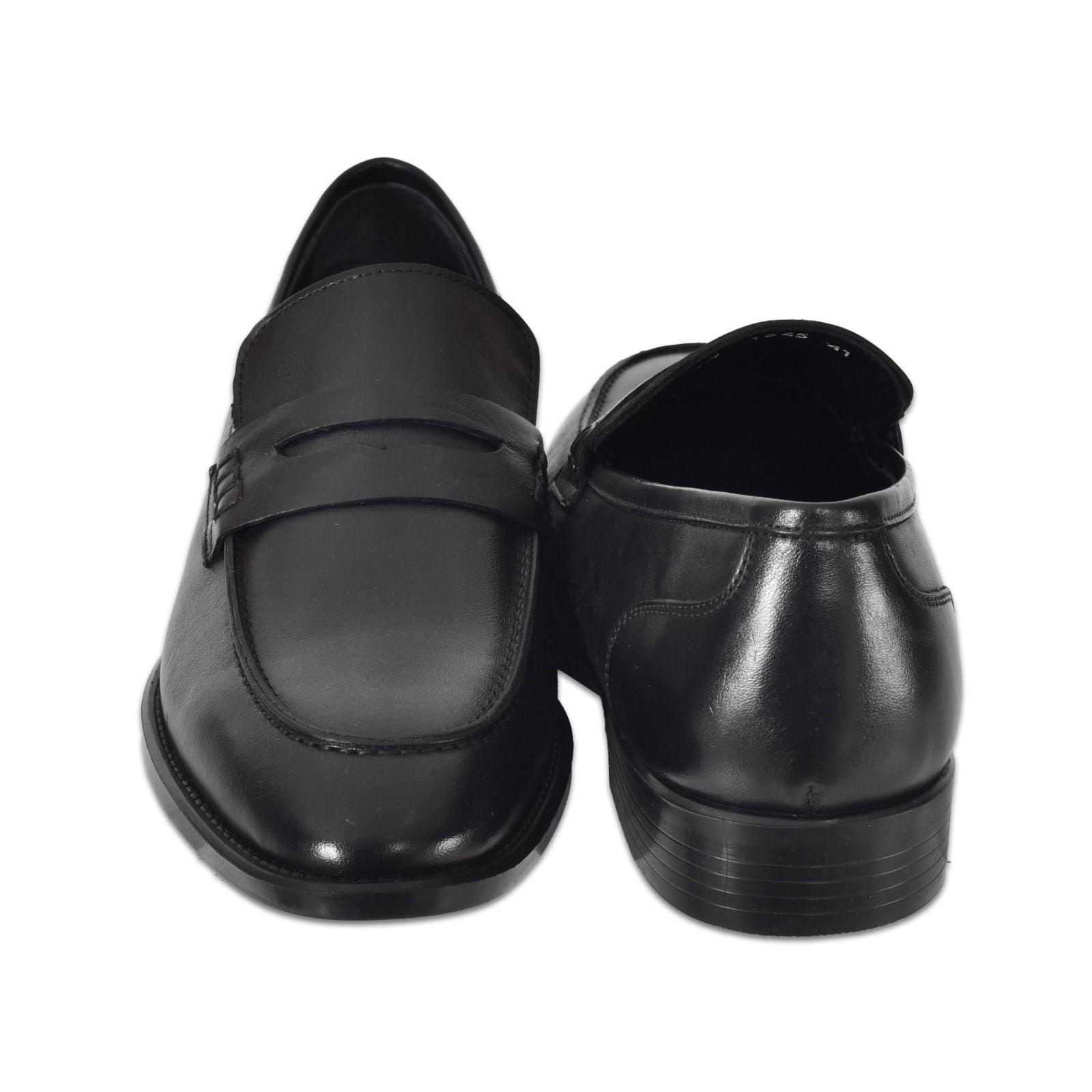 Siyah Deri Bağcıksız Klasik Erkek Ayakkabı