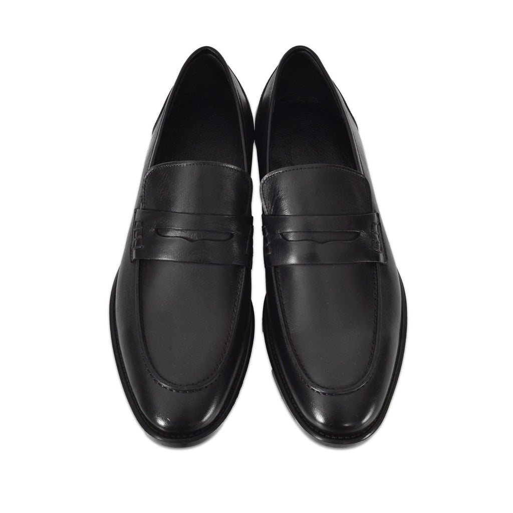 Siyah Deri Bağcıksız Klasik Erkek Ayakkabı