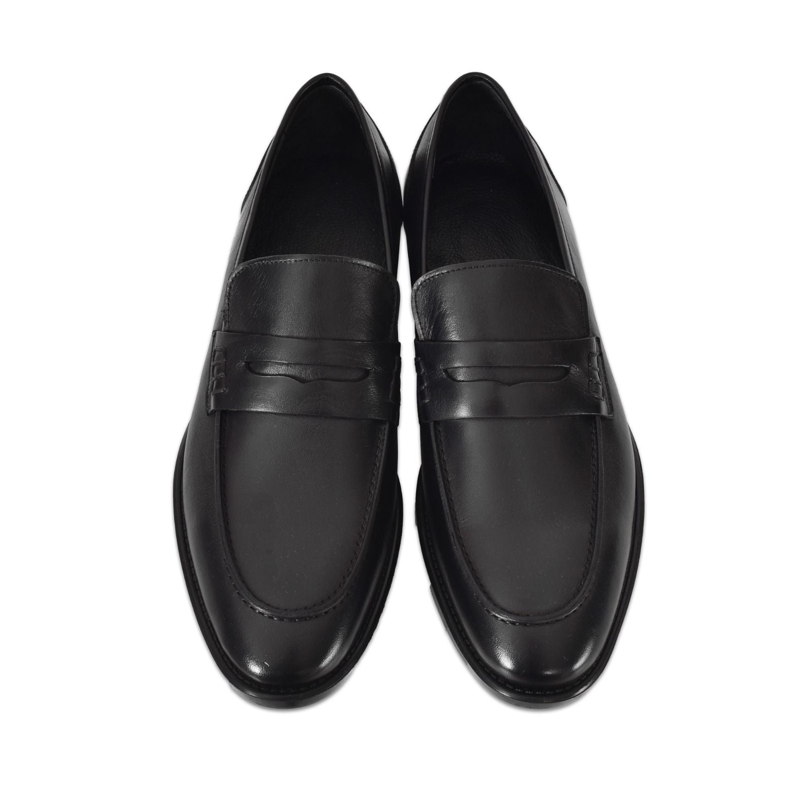 Siyah Deri Bağcıksız Klasik Erkek Ayakkabı