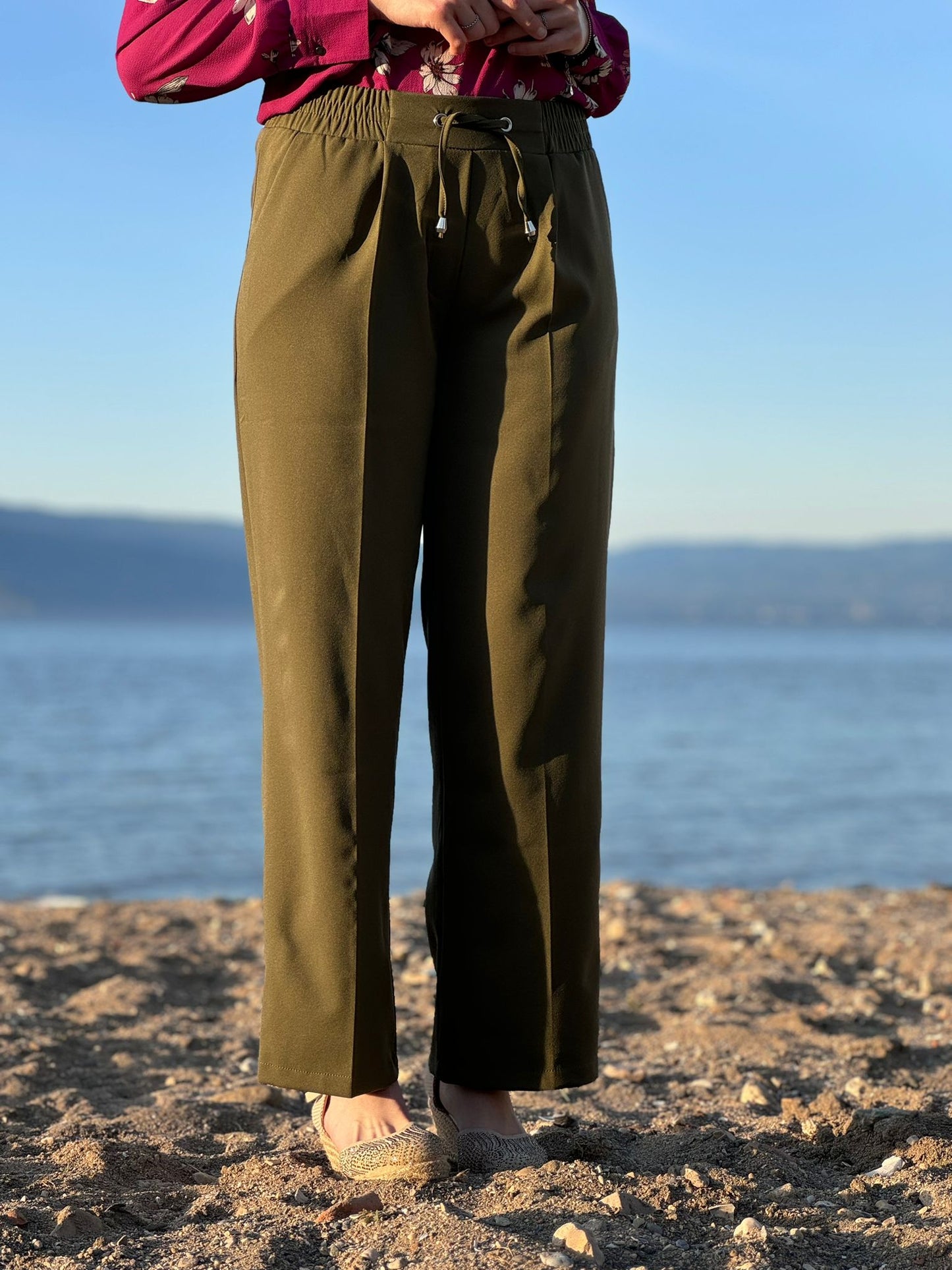 DOUBLE KREP KUMAŞ BOL PAÇA PANTOLON