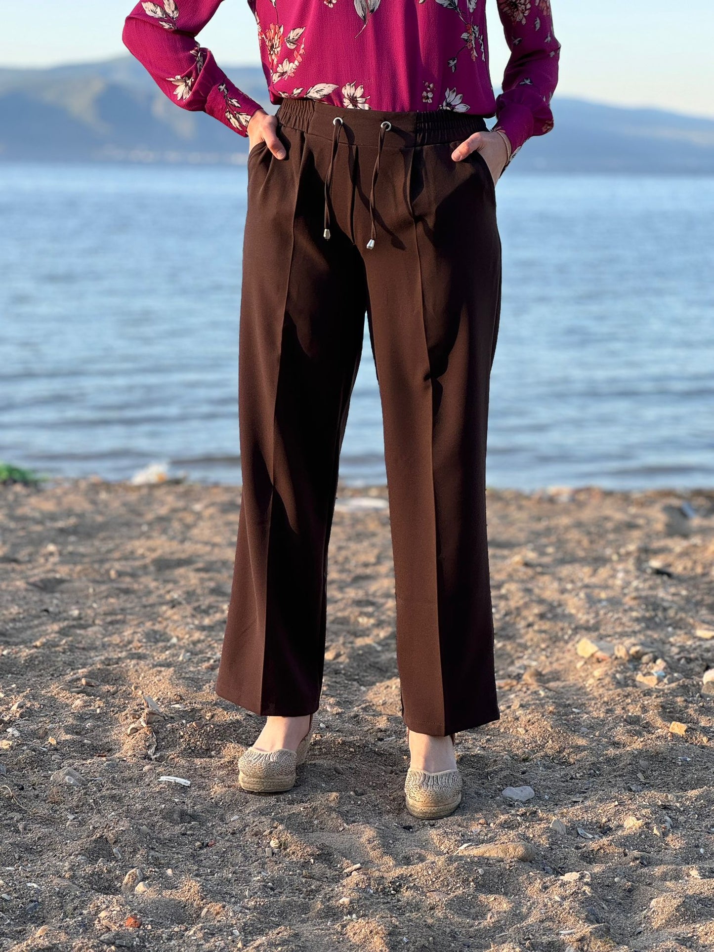 DOUBLE KREP KUMAŞ BOL PAÇA PANTOLON
