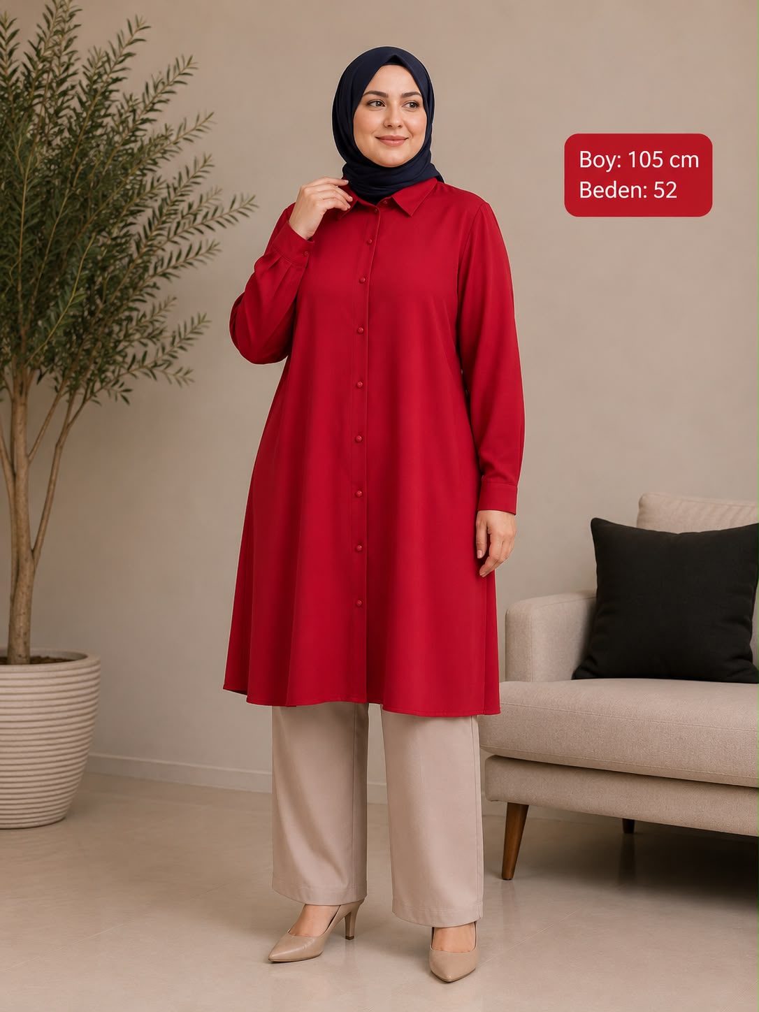 Oversize Kesim Battal Beden Uzun Tunik