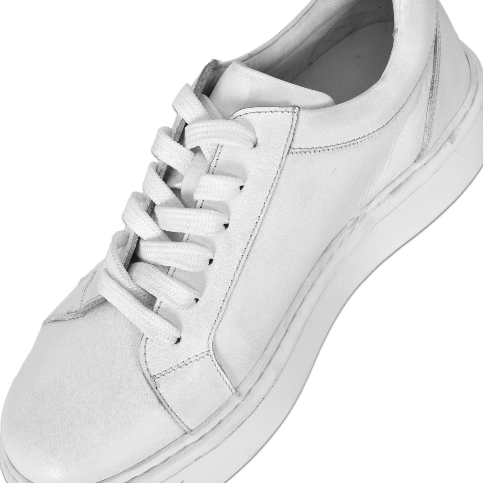 Beyaz Deri Günlük Erkek Sneaker Ayakkabı