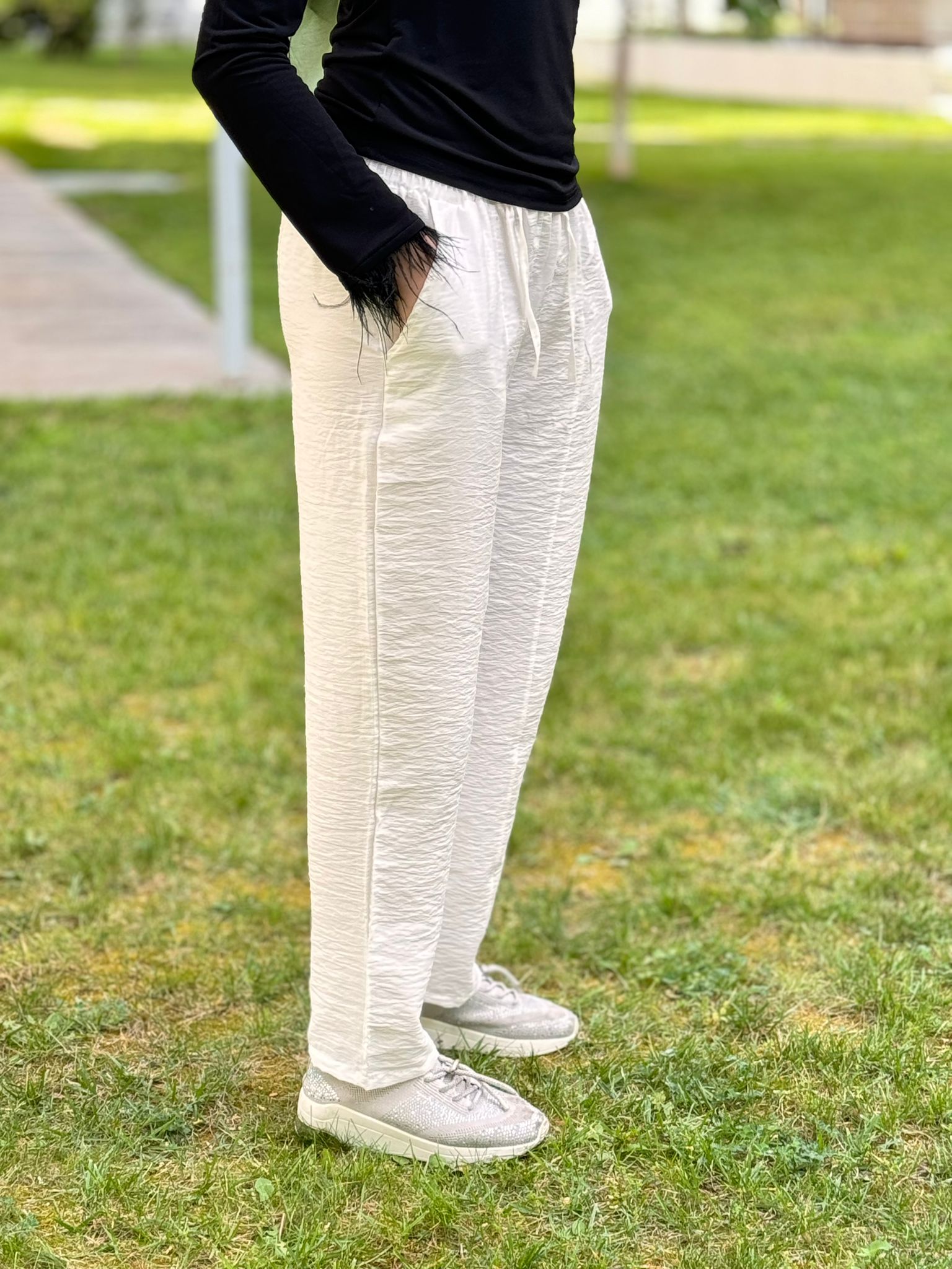 Bambu Crush Keten Yazlık Pantolon