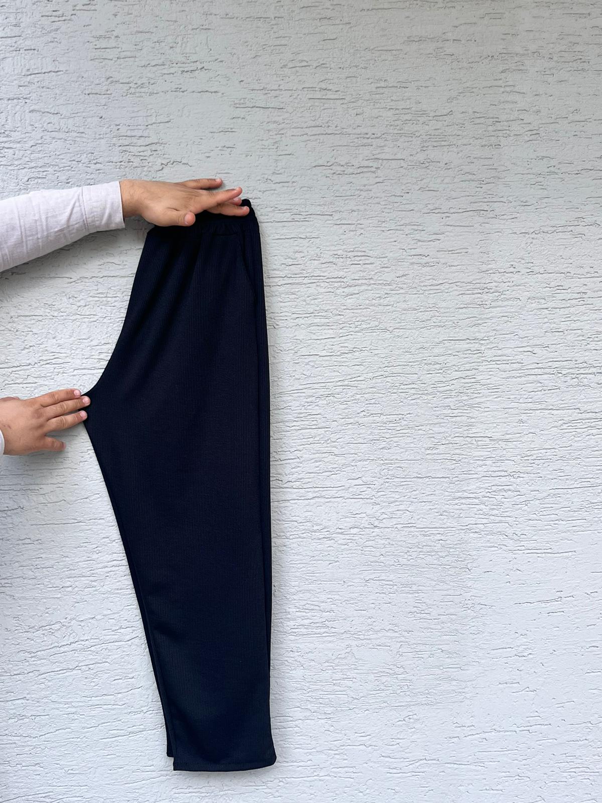 Kadın Rahat Esnek Bel Pantolon-Battal Beden