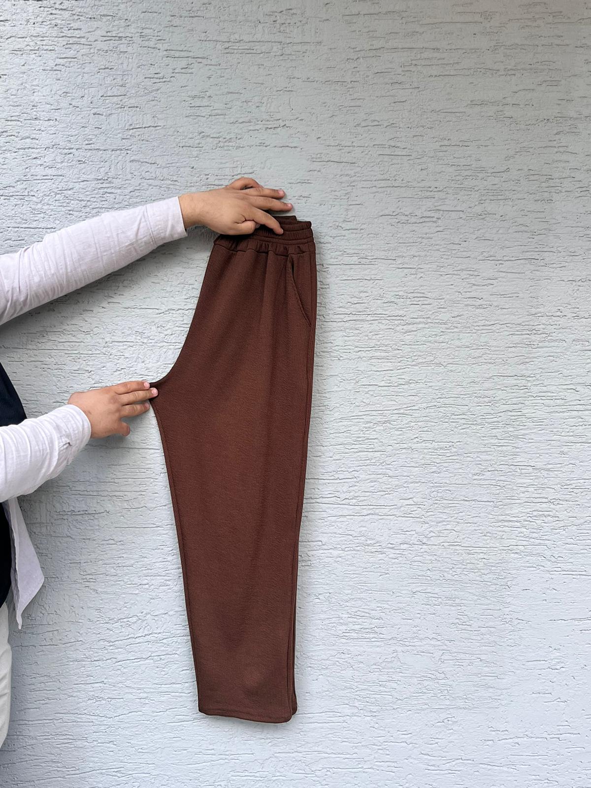 Kadın Rahat Esnek Bel Pantolon-Battal Beden